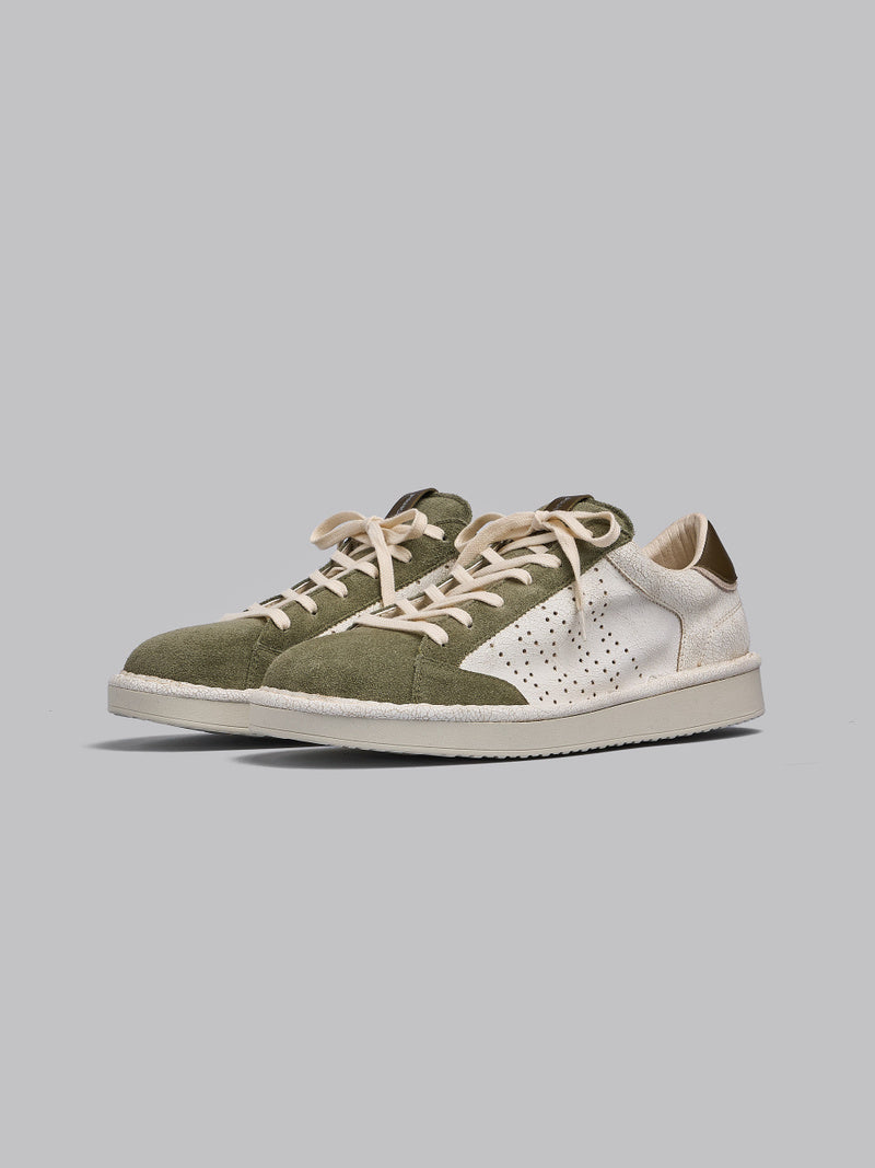 SCARPE PANCHIC P01 LACE-UP CRACKED MATT SUEDE IVORY MILITARE