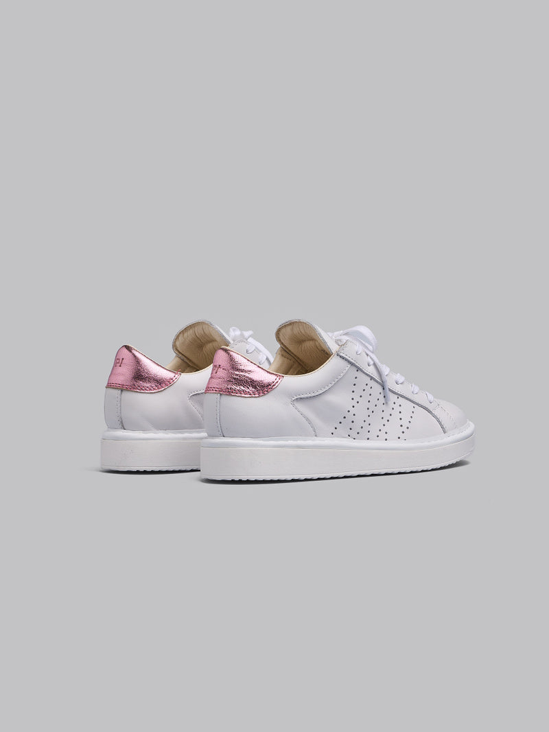 SCARPE PANCHIC P01 LACE-UP LEATHER MIRRORED WHITE ROSE