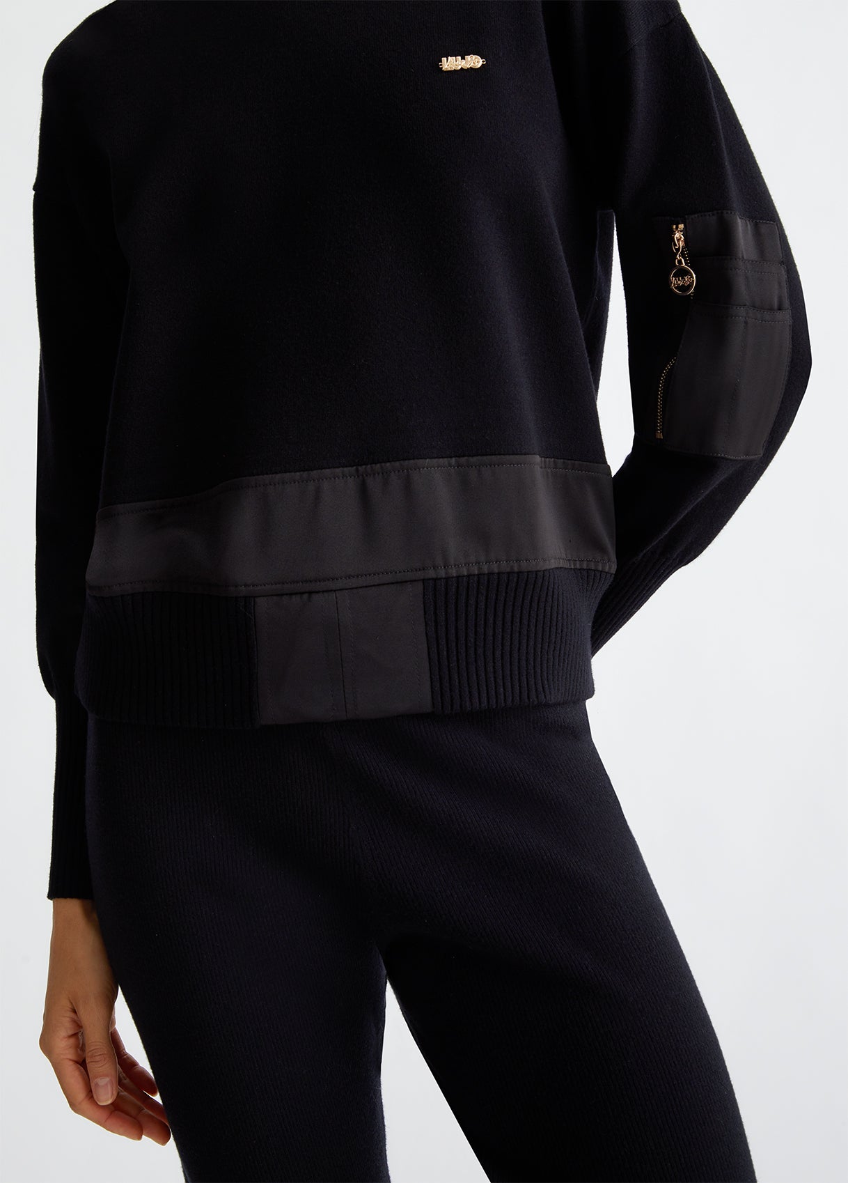 MAGLIA LIUJO GIROCOLLO INSERTI RASO FIT BOMBER