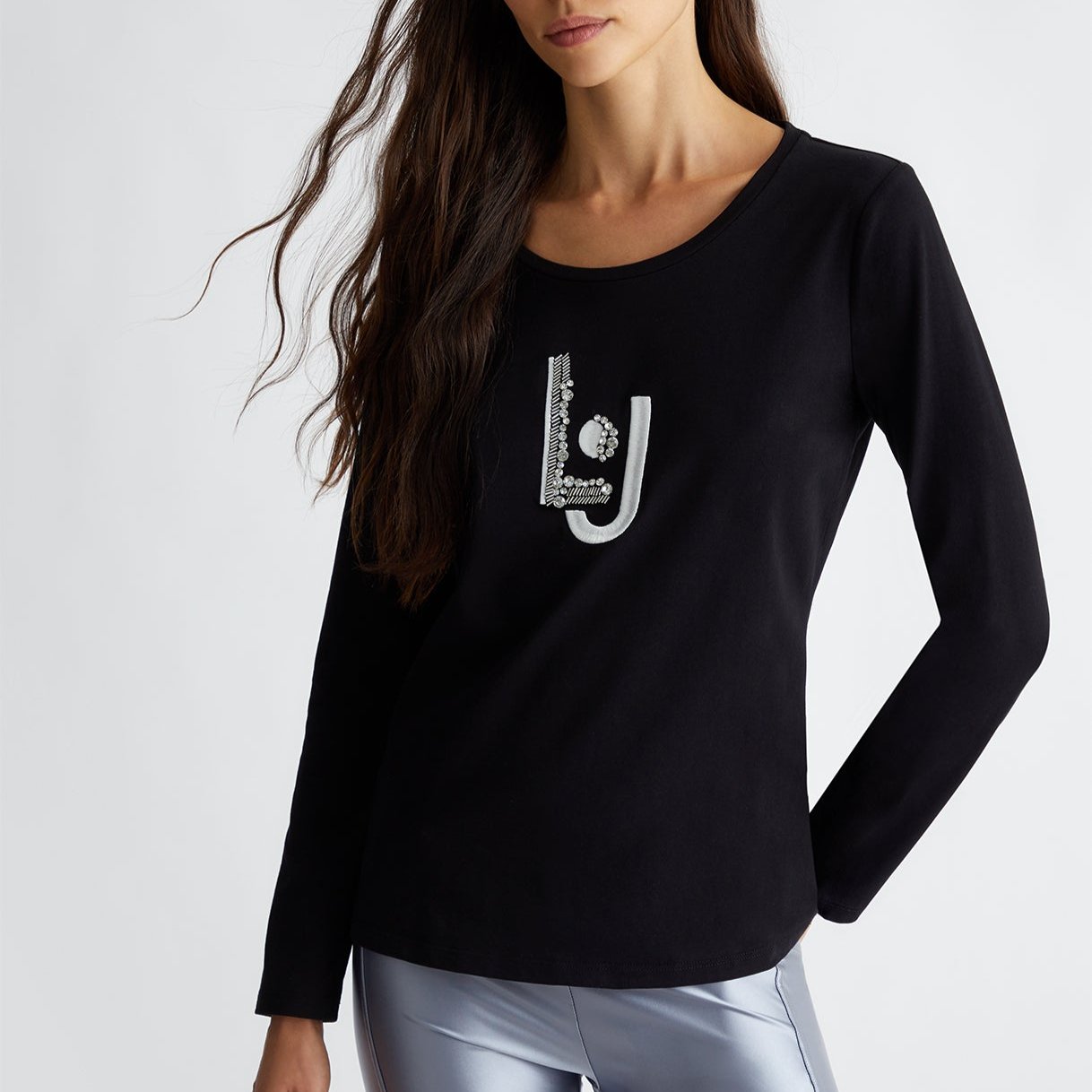 TSHIRT LIUJO GIROCOLLO MANICA LUNGA LOGO GEMME