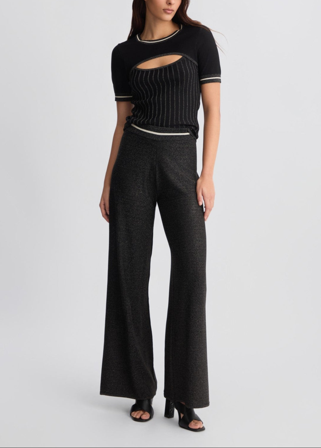 PANTALONE LIUJO WIDE IN MAGLIA LUREX