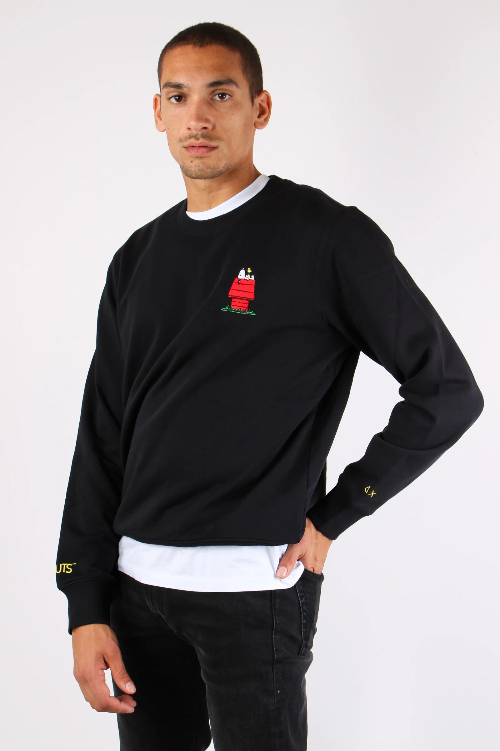 FELPA SUN68 X PEANUTS GIROCOLLO SMALL RICAMO SNOOPY