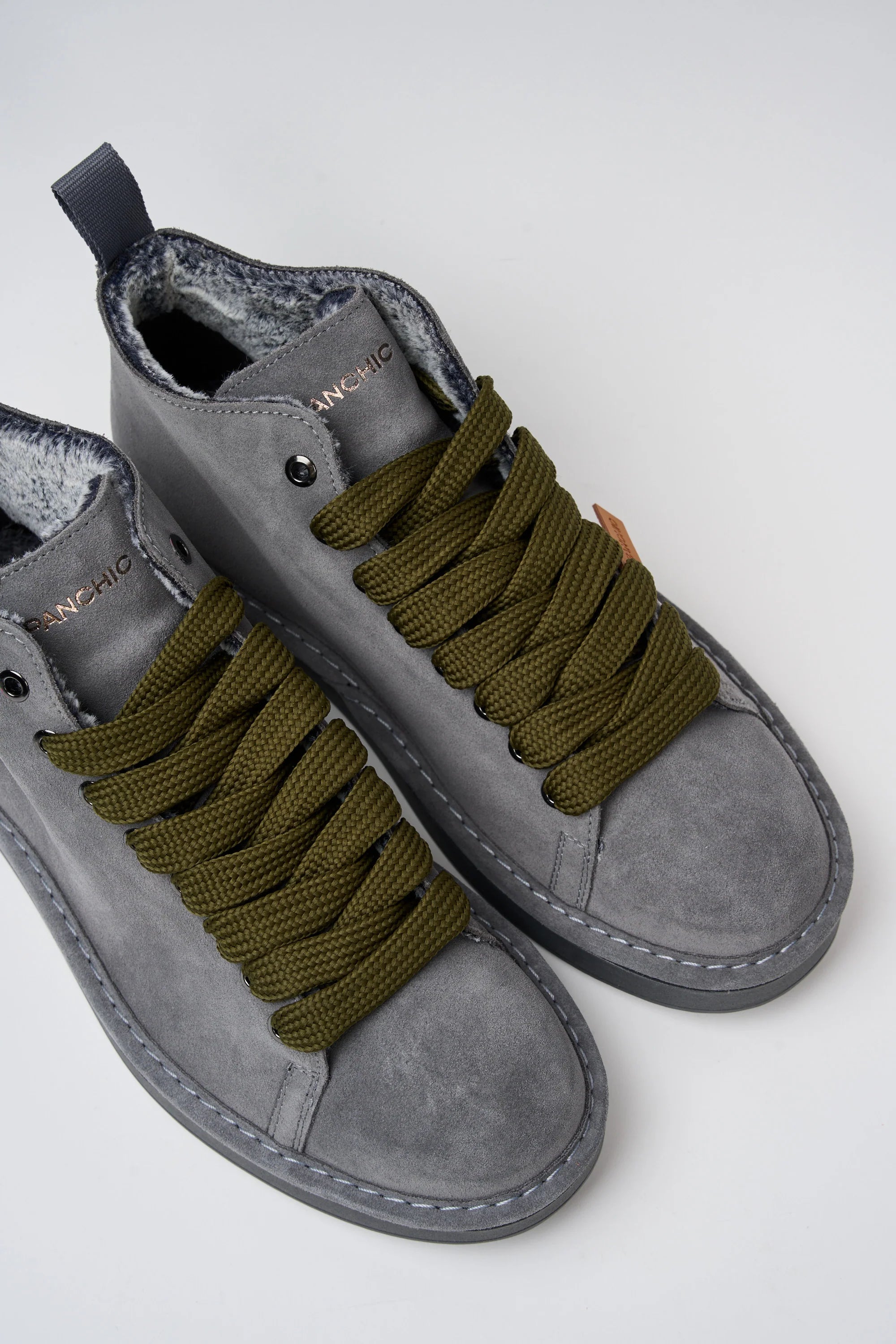 POLACCHINO PANCHIC SUEDE INT. FUR GREY L. MILITARY OLIVE
