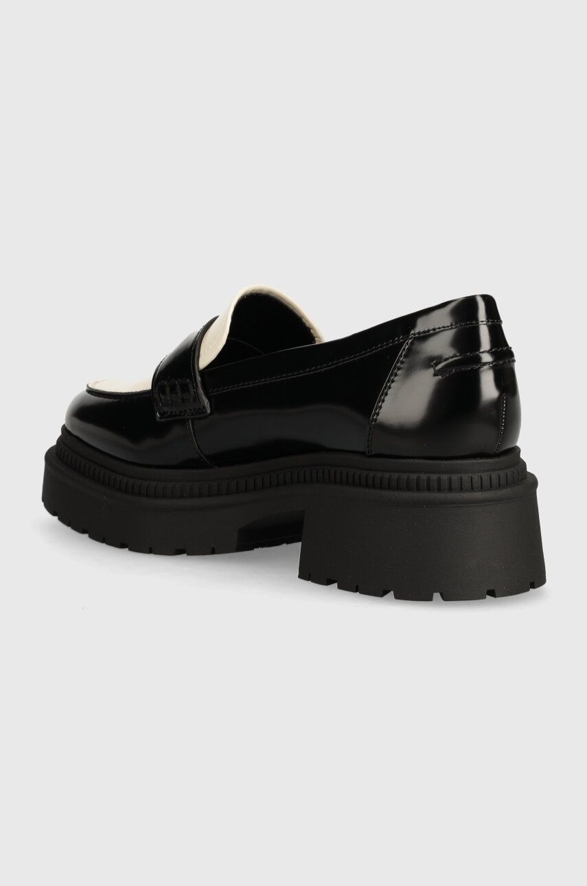 MOCASSINO GUESS FINDA 2 PELLE NERO BIANCO