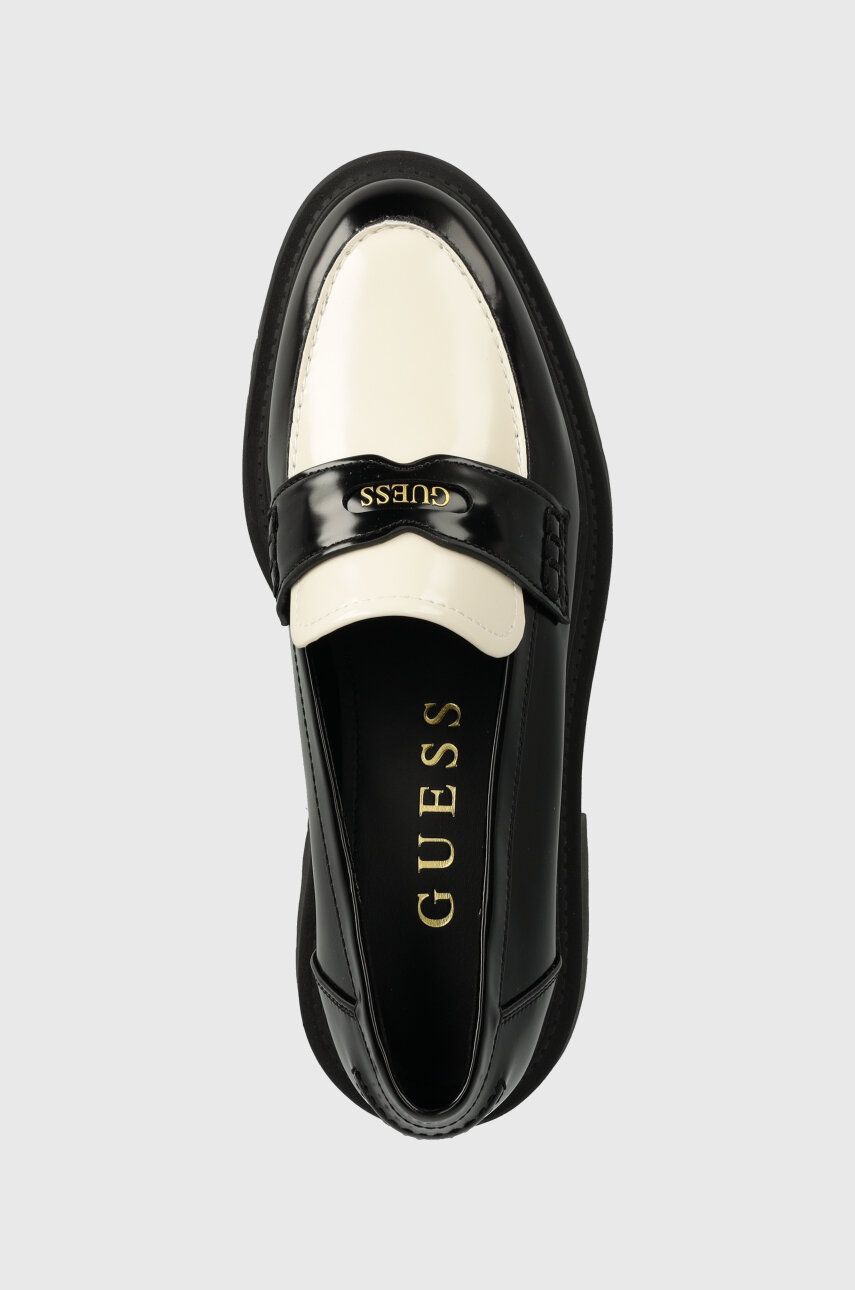 MOCASSINO GUESS FINDA 2 PELLE NERO BIANCO