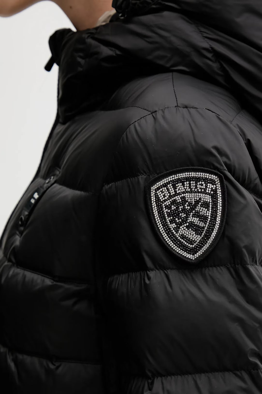 PIUMINO LUNGO BLAUER AGNES INT. PIUMA LOGO STRASS
