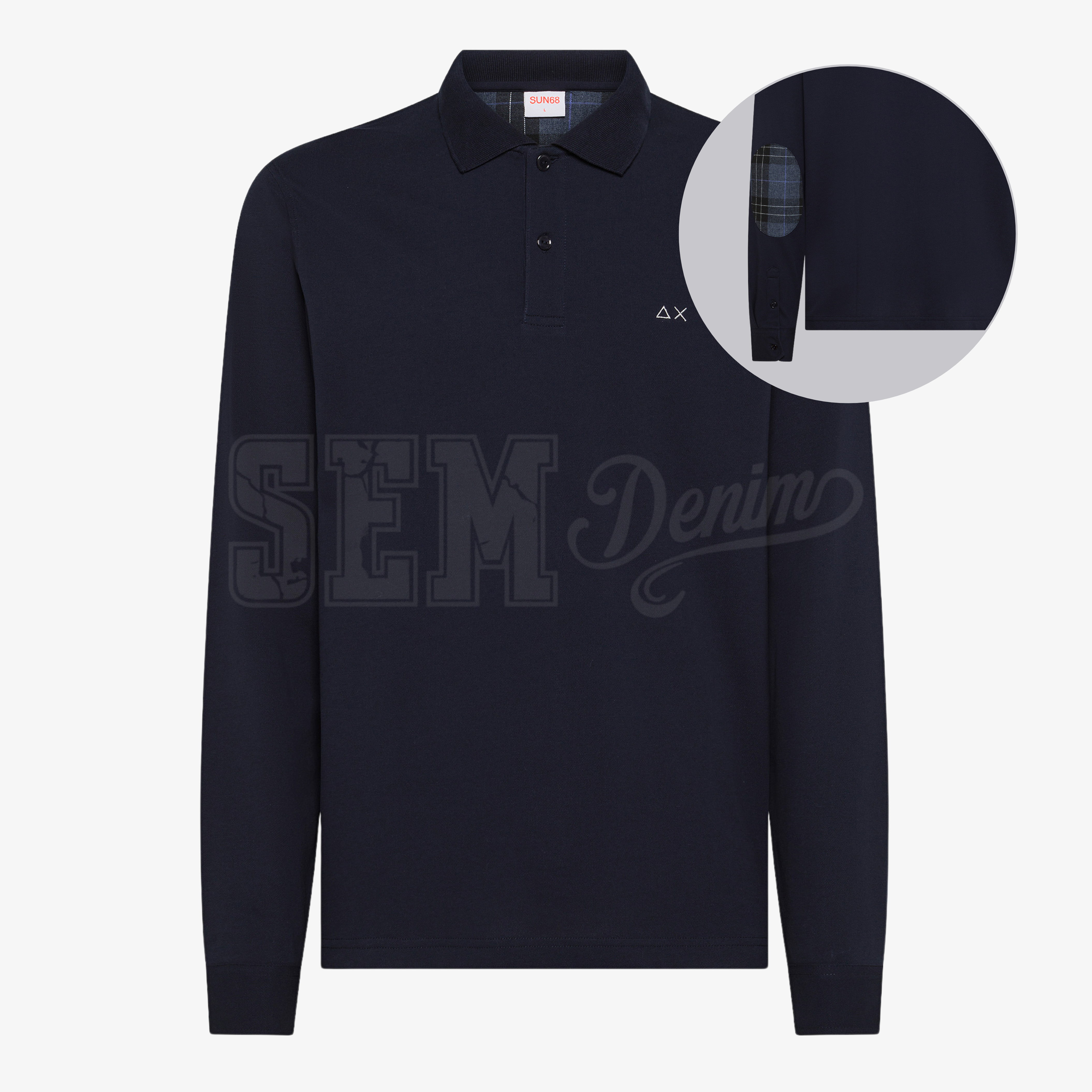 POLO SUN68 ML CONTRAST FABRIC ELBOW TOPPA