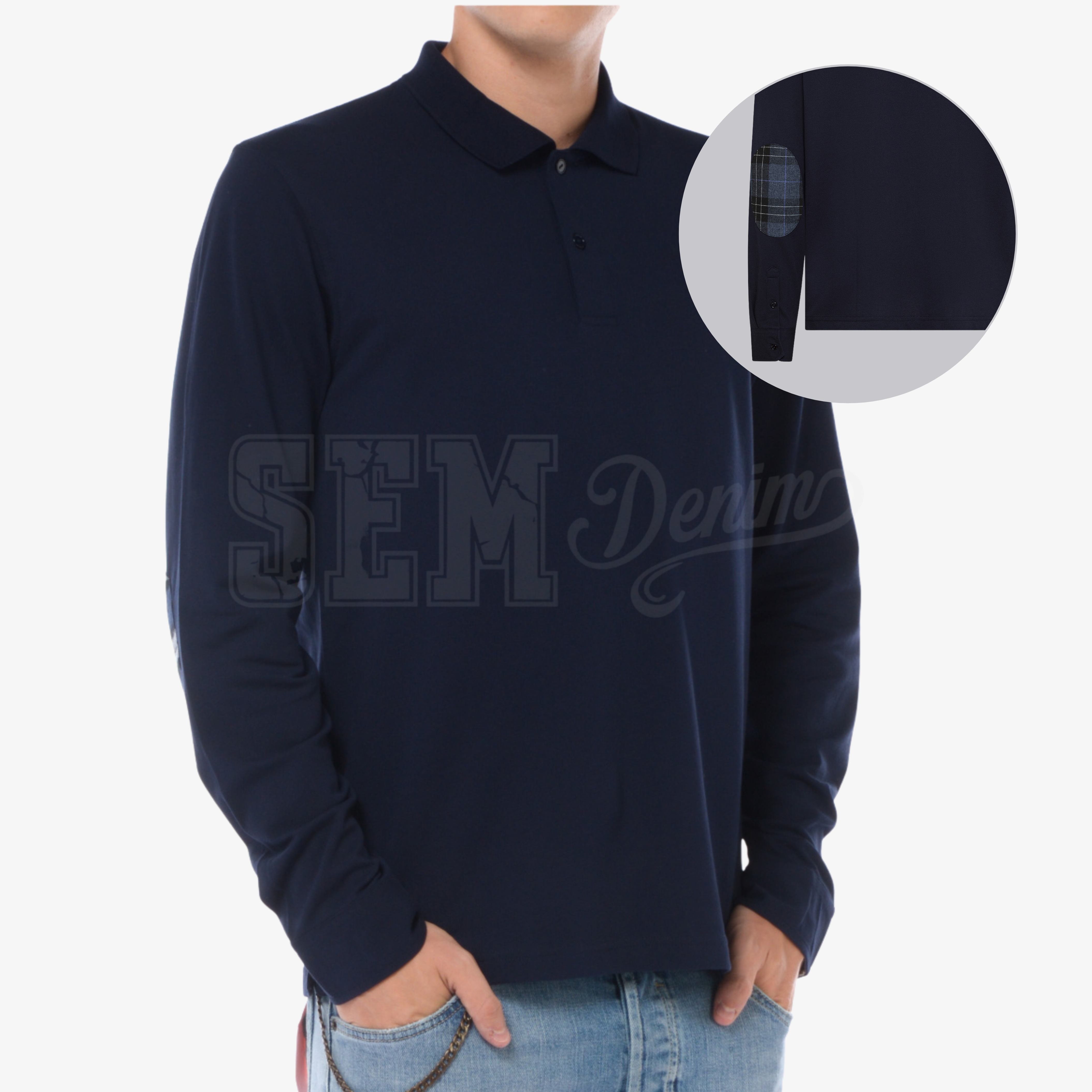 POLO SUN68 ML CONTRAST FABRIC ELBOW TOPPA
