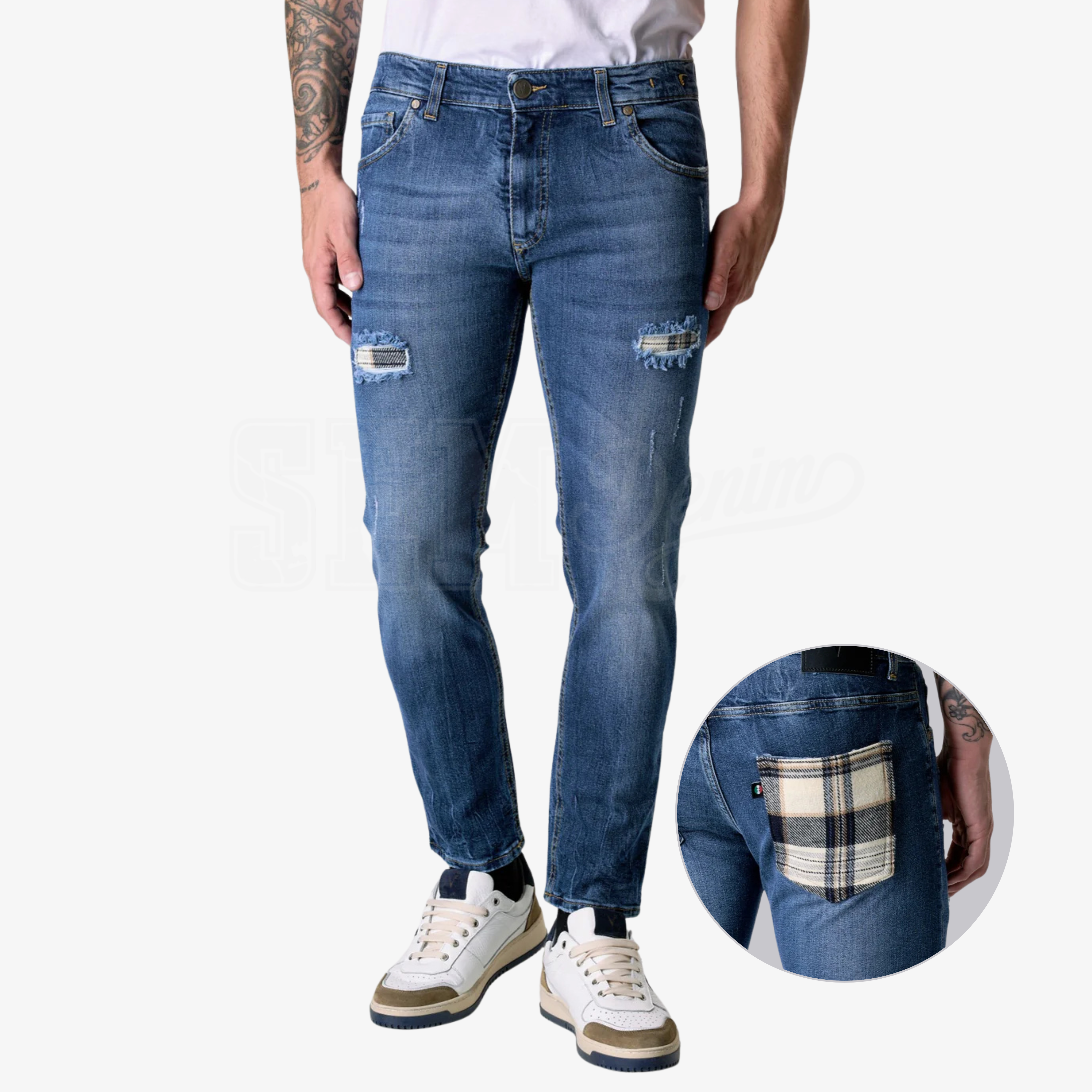 JEANS V2 BRAND BLU SCURO TASCA X