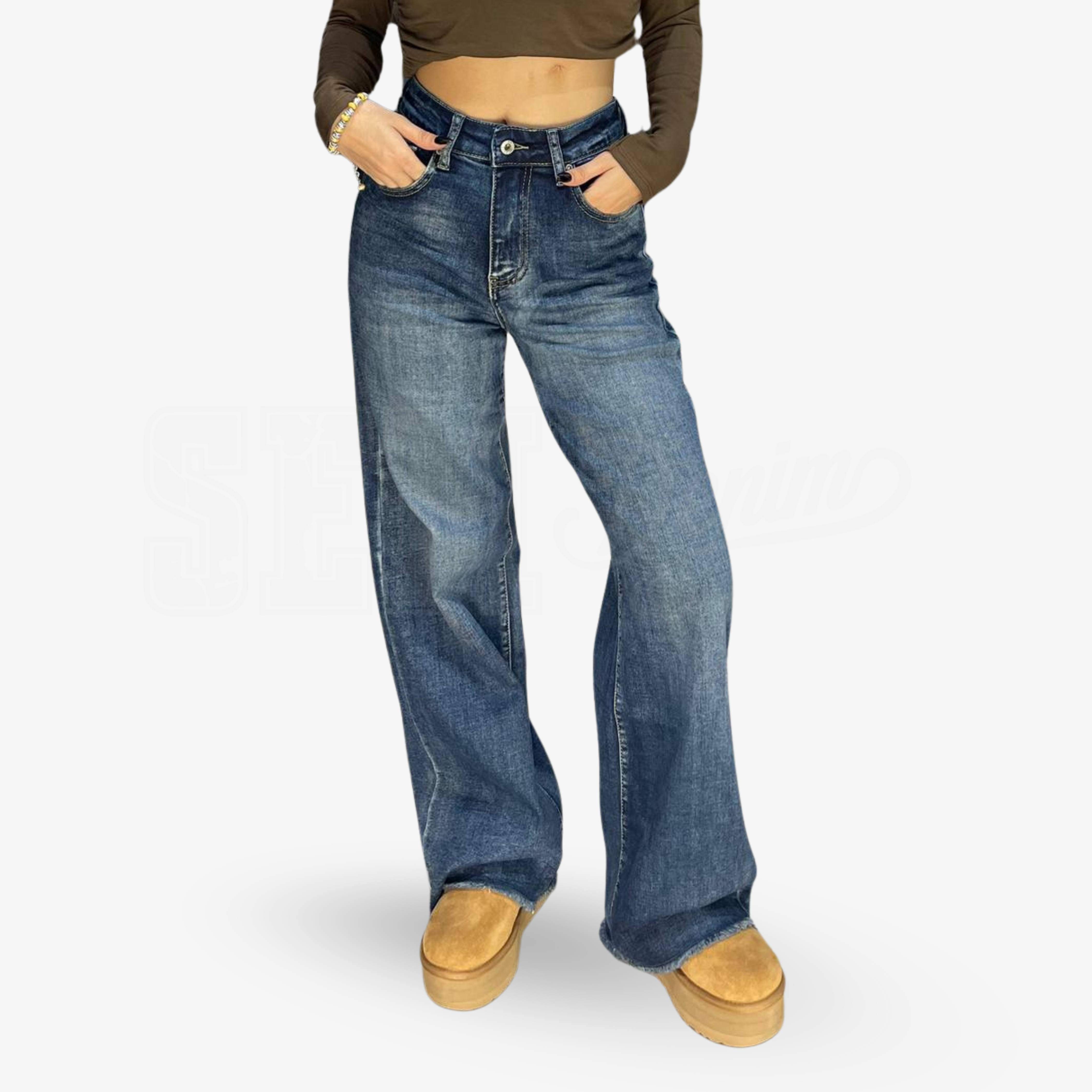 JEANS SEM ADELASIA WIDE LEG V.ALTA SHAPE UP F. TAGLIATO