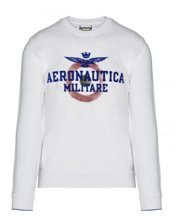 FELPA AERONAUTICA MILITARE GIROCOLLO CON LOGO FLOCK