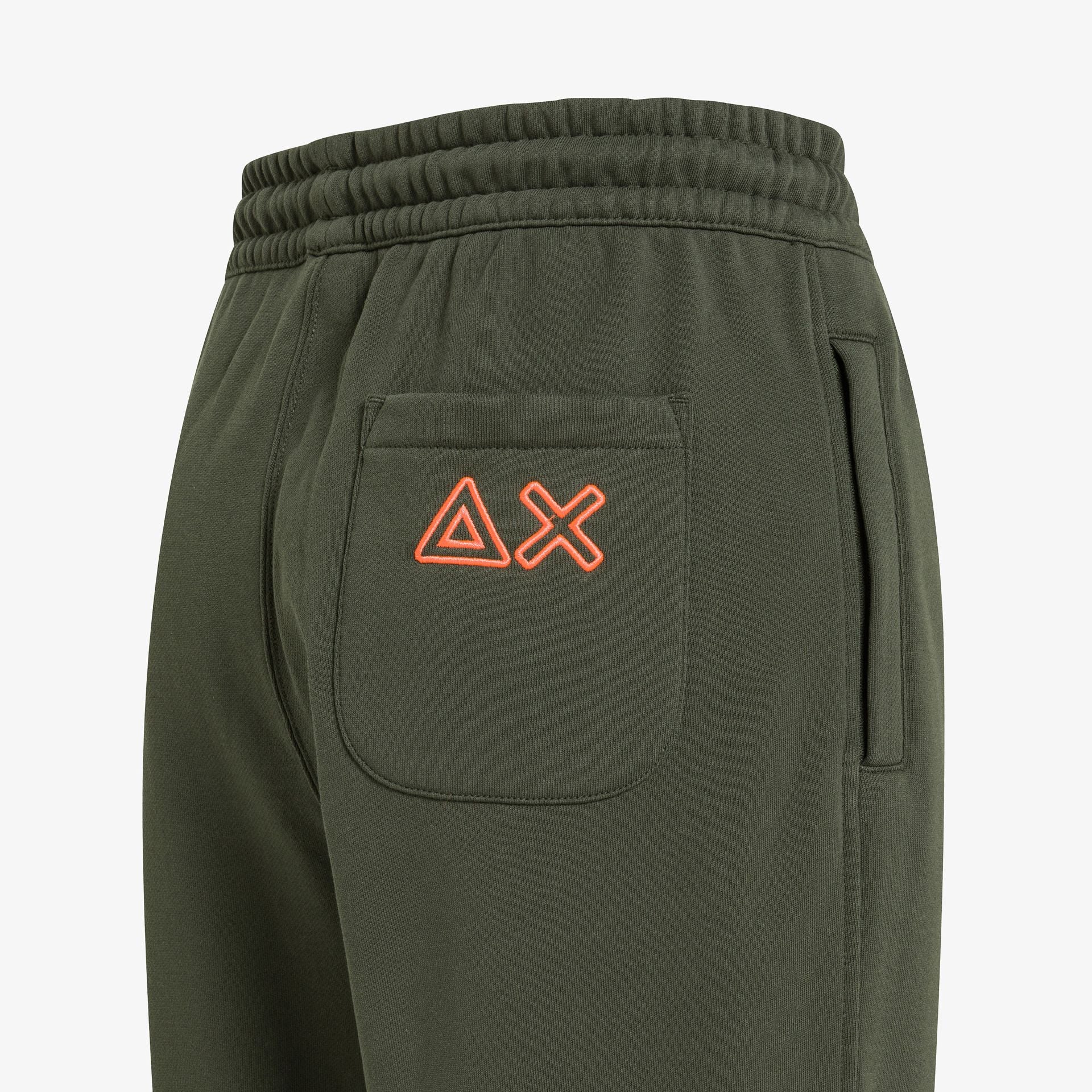 JOGGER SUN68 PANTALONE LOGO BIG FLUO IN FELPA FLEECE