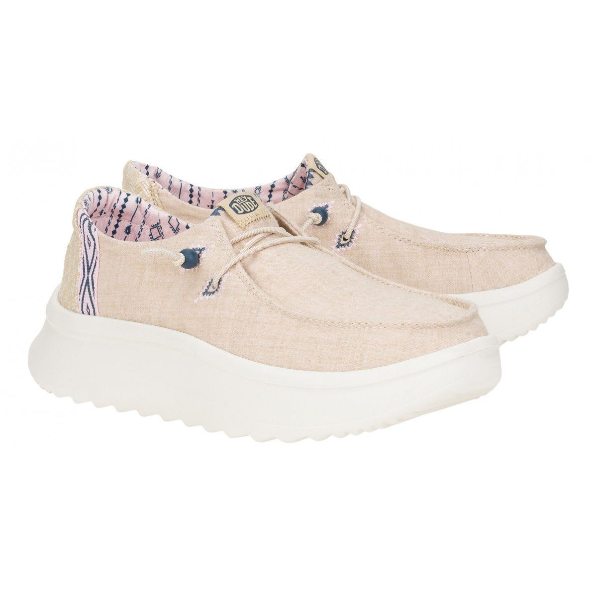 WENDY PEAK CHAMBRAY WOVEN W PLATFORM TAN