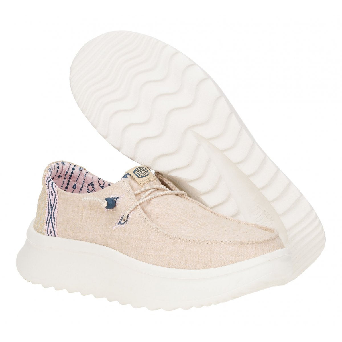 WENDY PEAK CHAMBRAY WOVEN W PLATFORM TAN