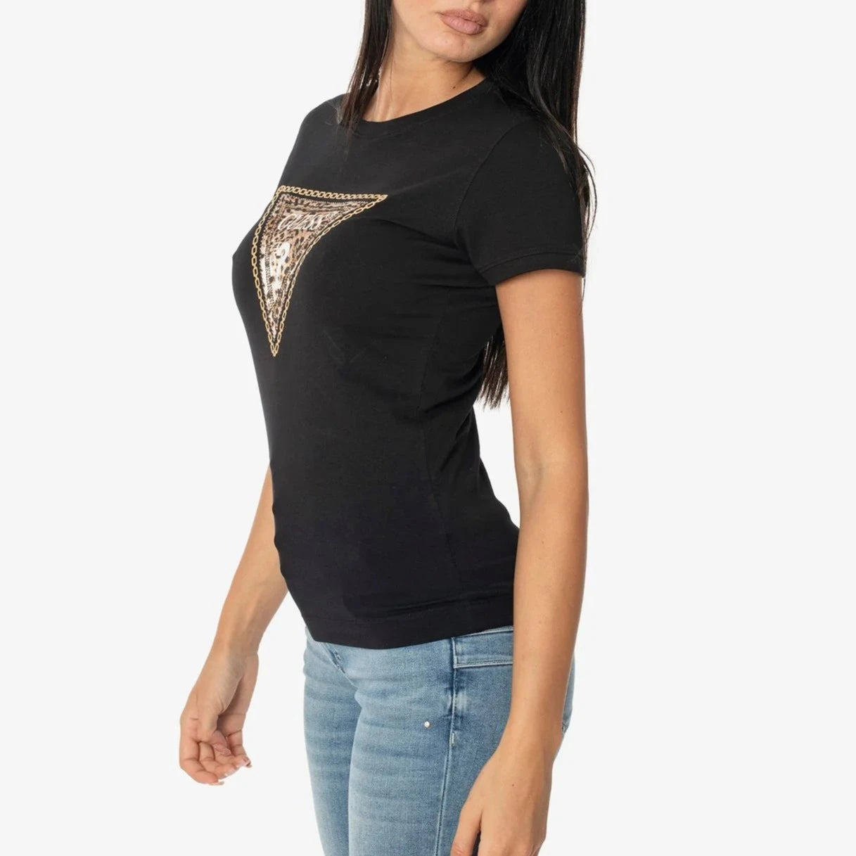TSHIRT GUESS SLIM TRIANGLE LEO