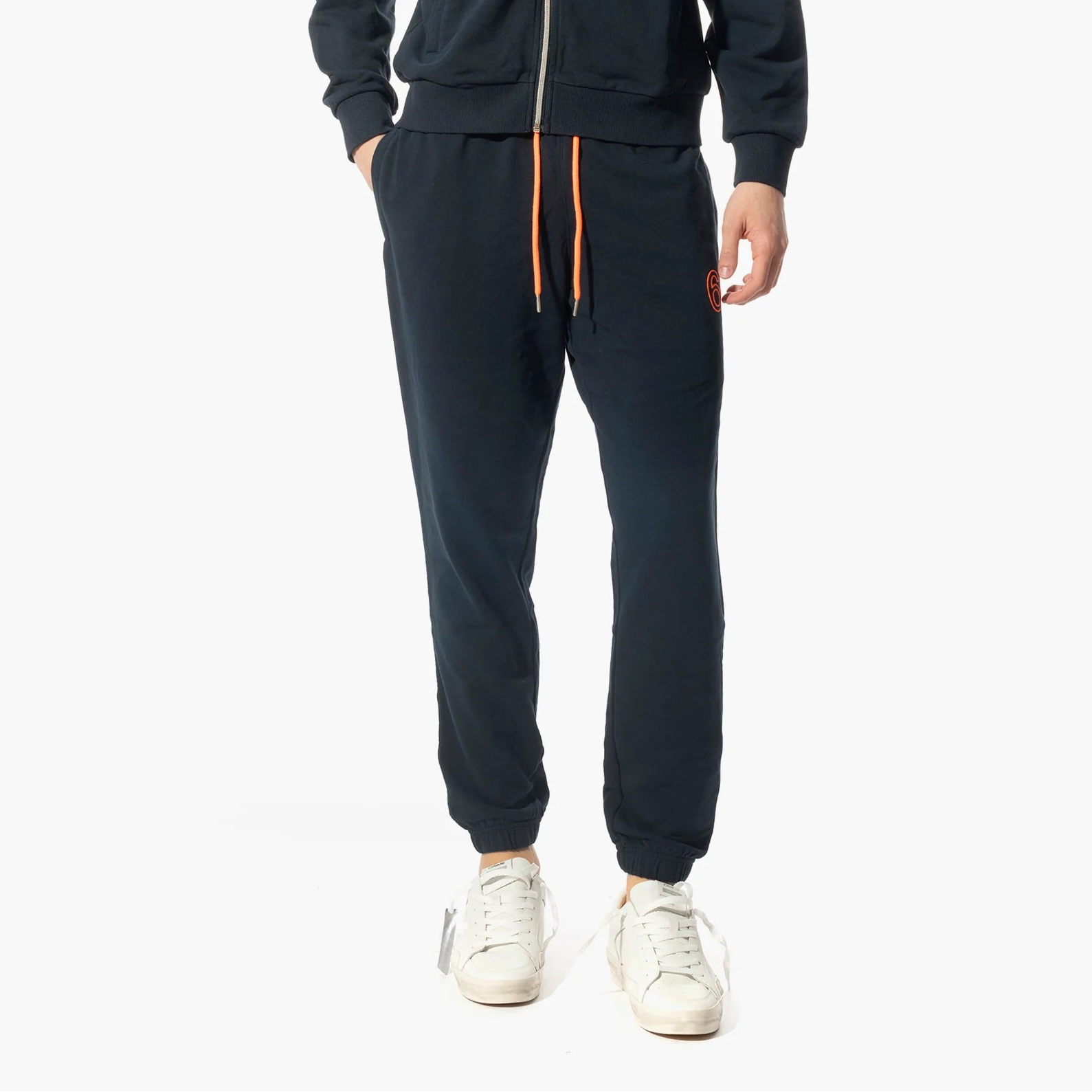 JOGGER SUN68 PANTALONE LOGO BIG FLUO IN FELPA FLEECE