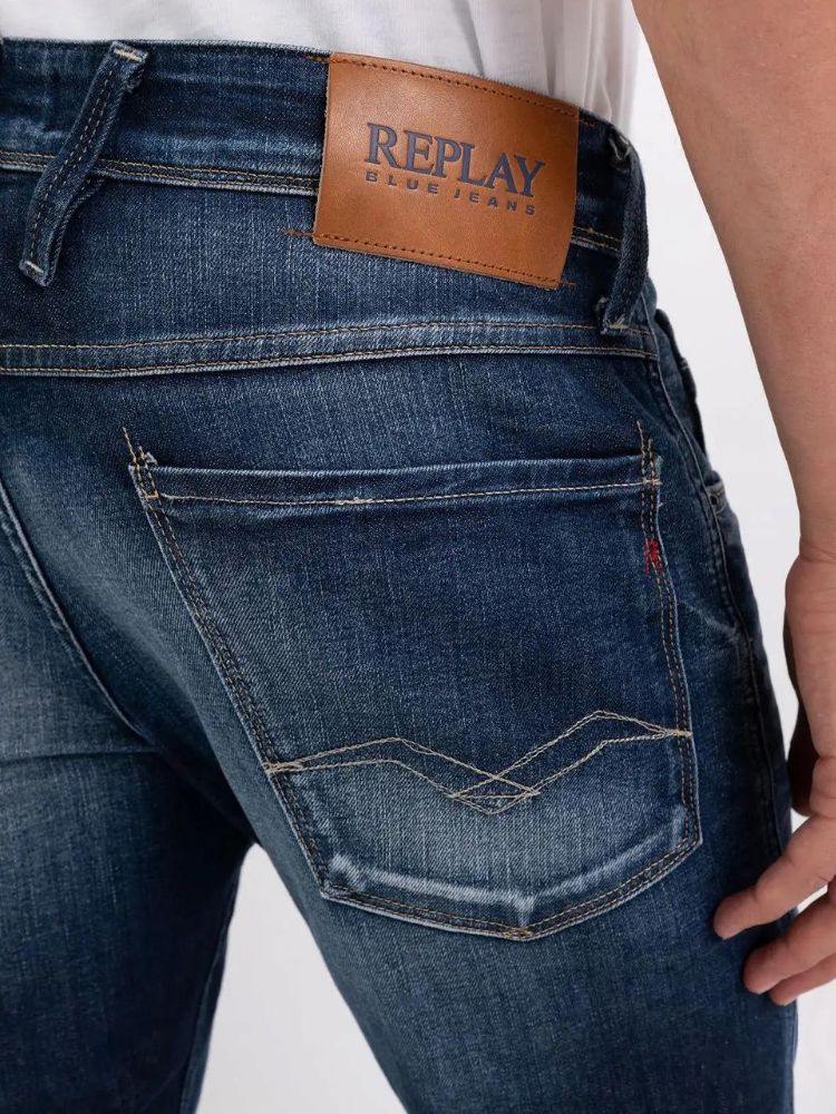 JEANS REPLAY AMBASS 573 BIO 10.5OZ DARK INDIGO SUPER STRETCH