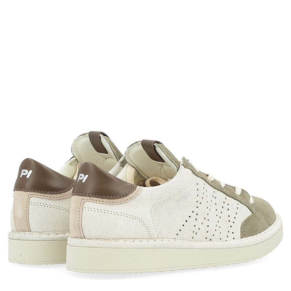SCARPE PANCHIC P01 LACE-UP CRACKED MATT SUEDE IVORY MILITARE