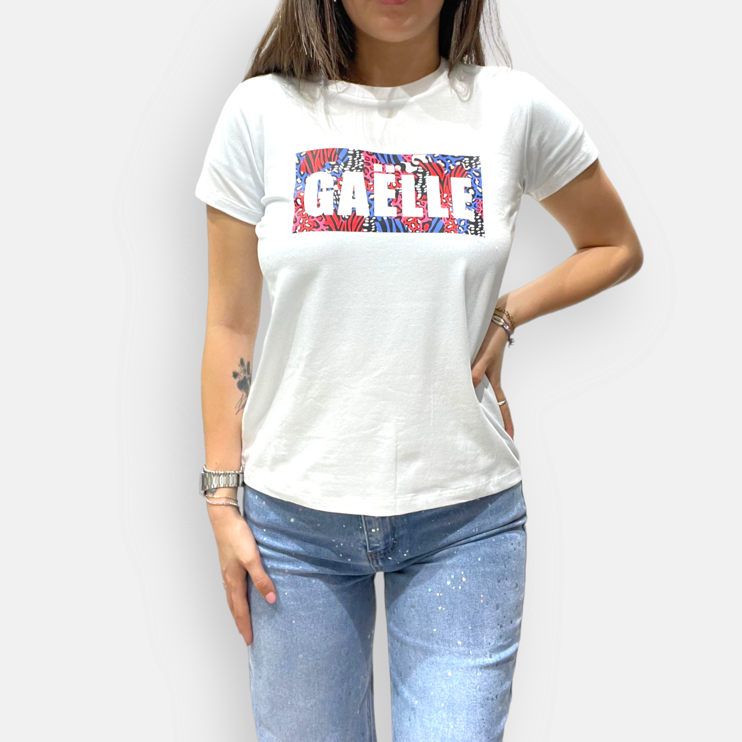 TSHIRT GAELLE PARIS MC BOX LOGO MULTICOLOR