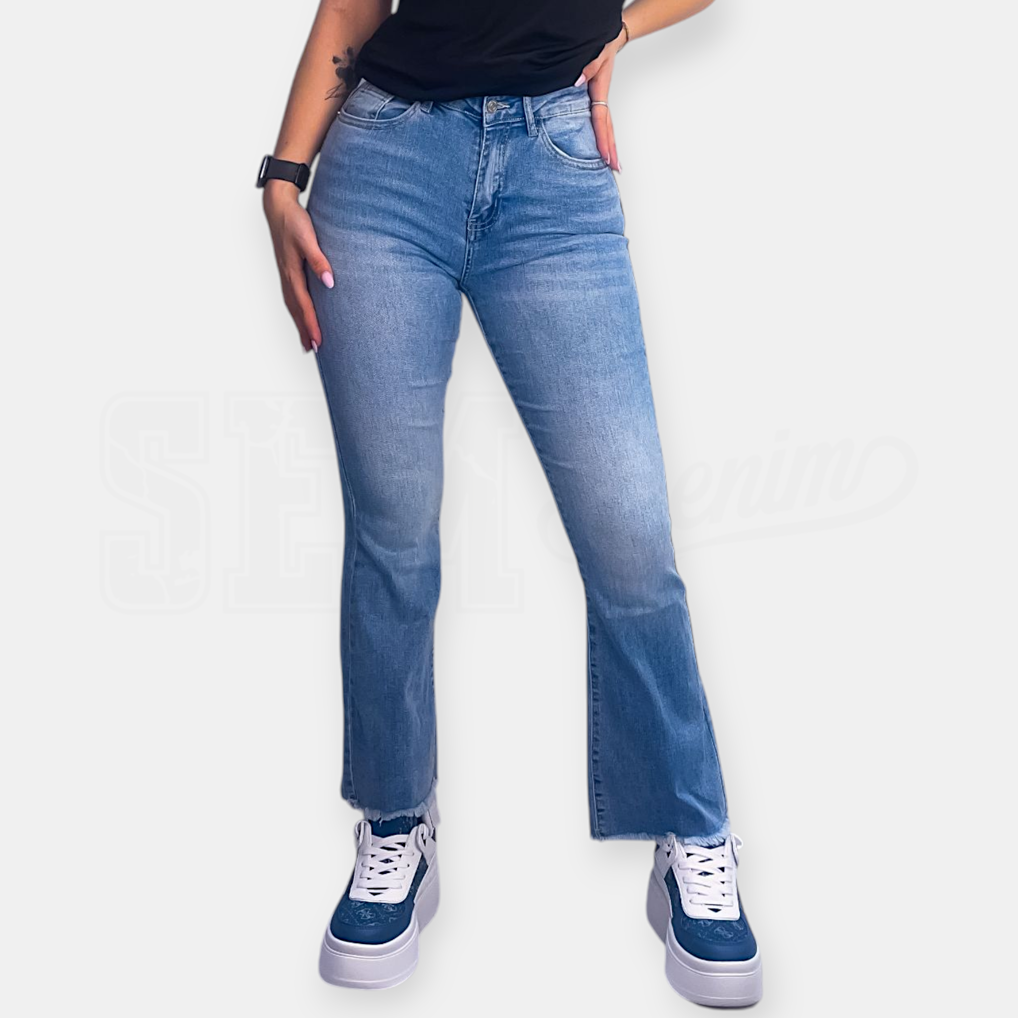 JEANS SEM ANGELINA SHAPE-UP LOVE TAG FONDO TAGLIATO FLARE