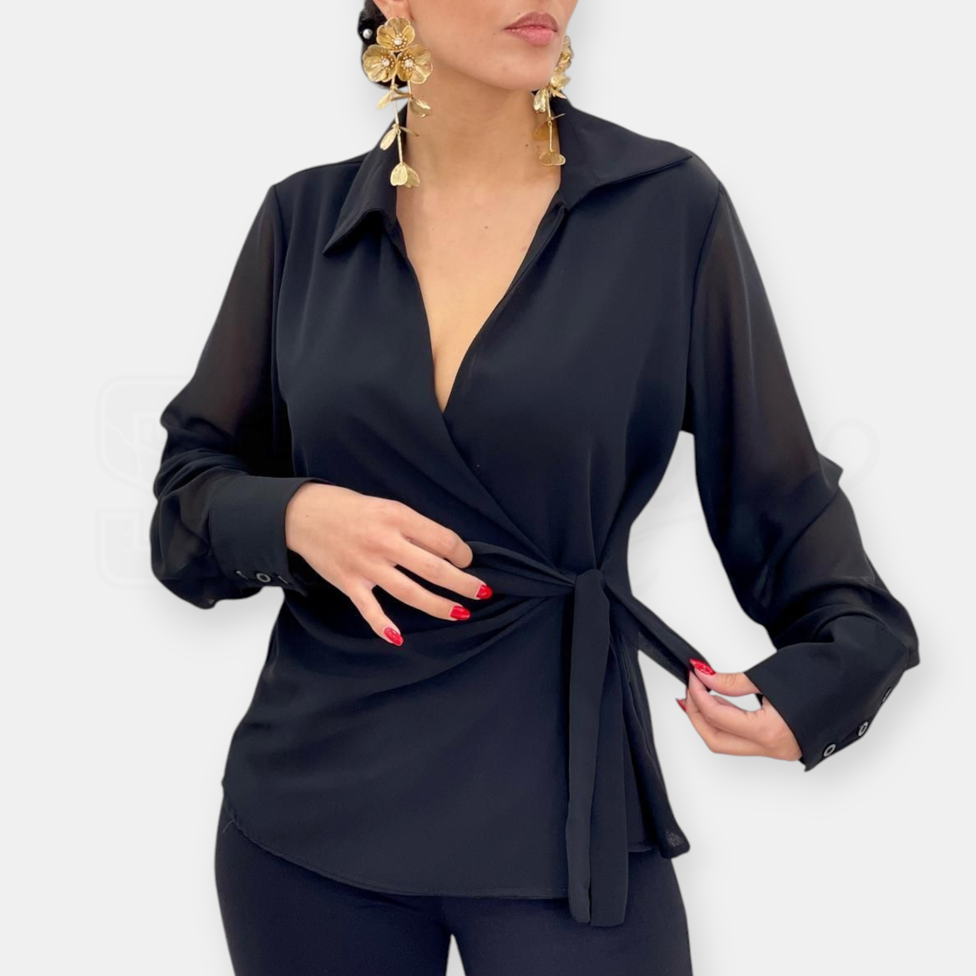 BLUSA SEM ANITA SCOLLO V CHIUSURA NODO LATERALE SEMITRASP