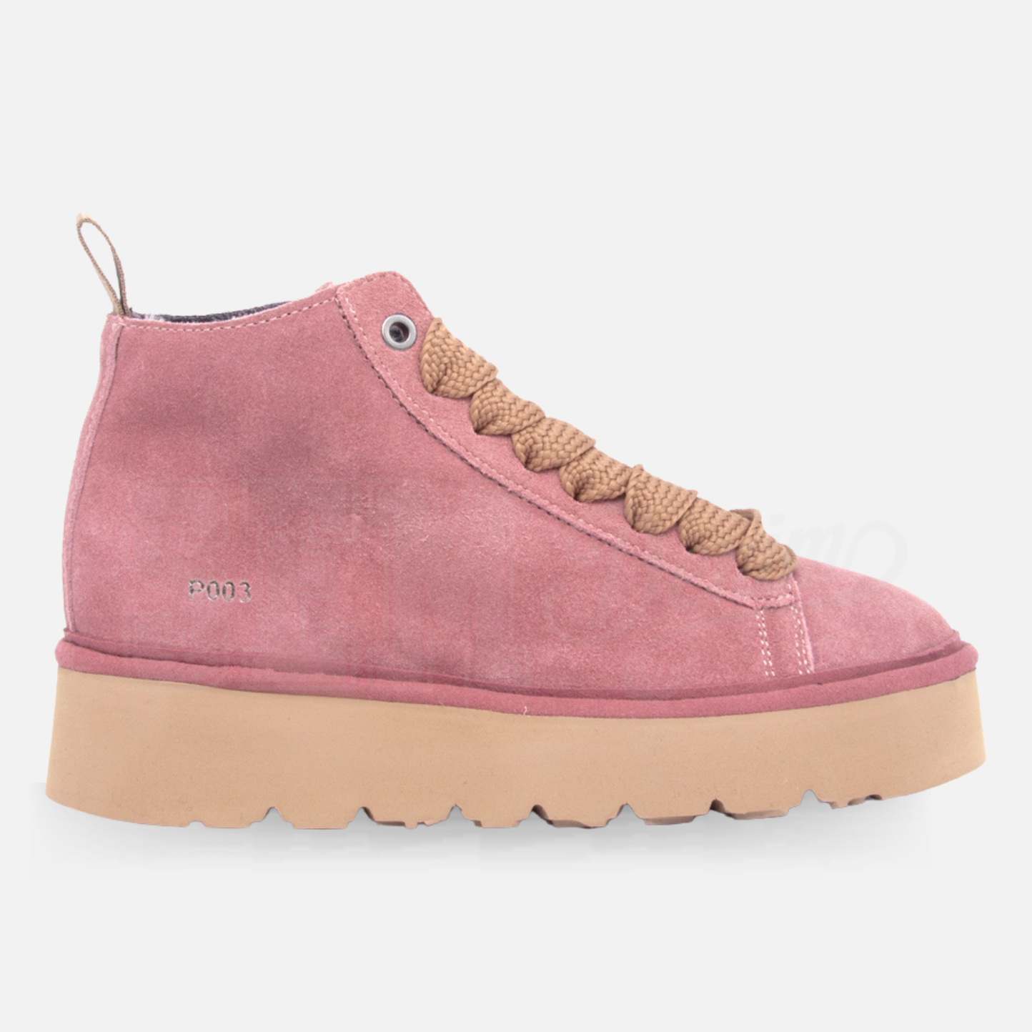 SCARPE PANCHIC POLACCHINO PLATFORM SUEDE PELO FUR BROWNROSE