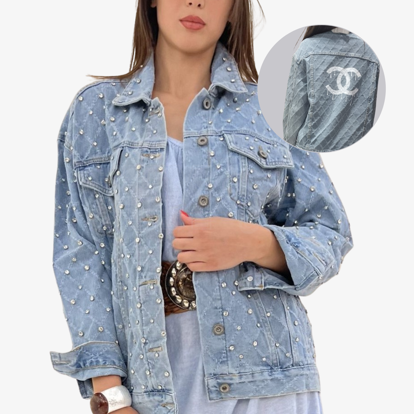 GIACCA SEM BIRBA OVERSIZE ROMBO CON GEMME LIMITED 2C