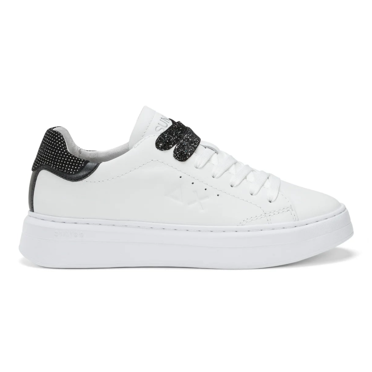 SNEAKERS SUN68 GRACE LEATHER BIANCO E NERO