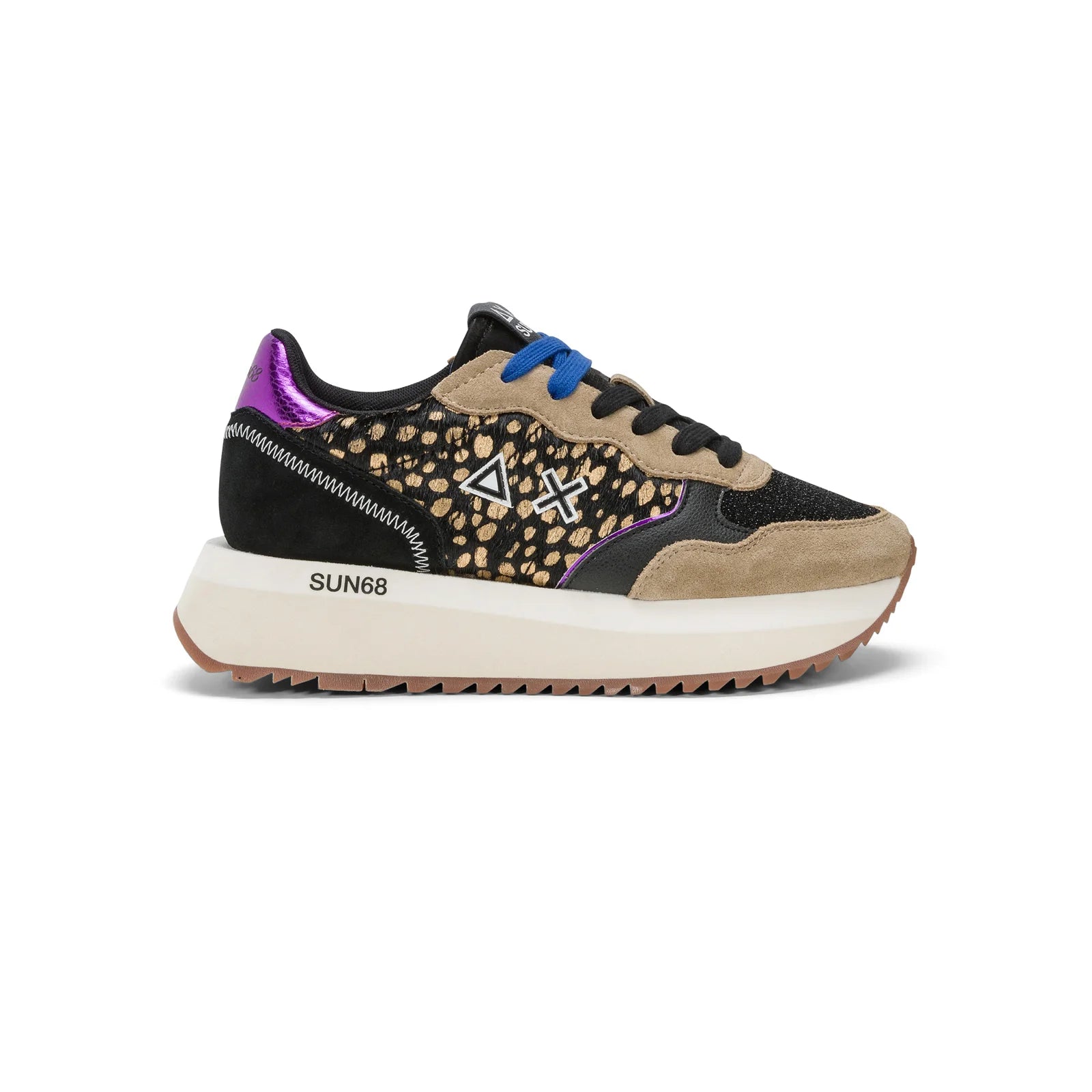 SNEAKERS SUN68 BIG ALLY ANIMALIER NERO E BEIGE