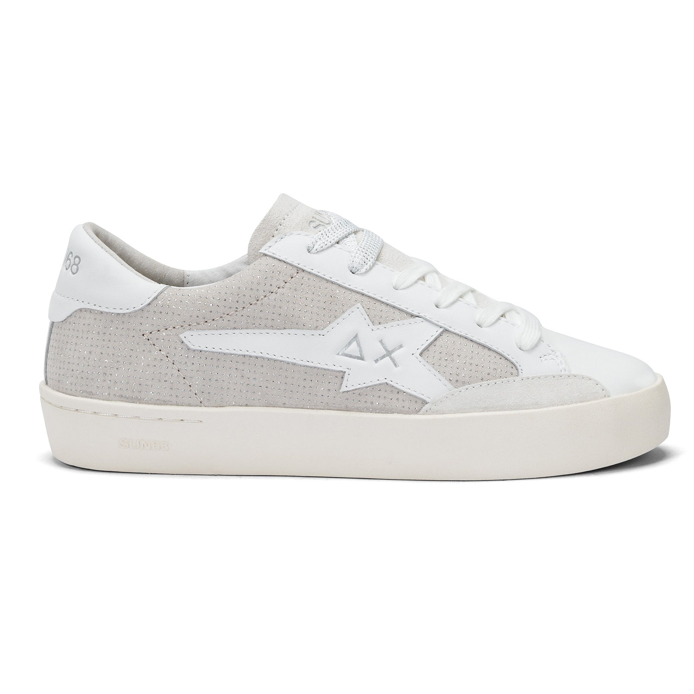 SCARPE SUN68 W KATY LEATHER BIANCO ARGENTO