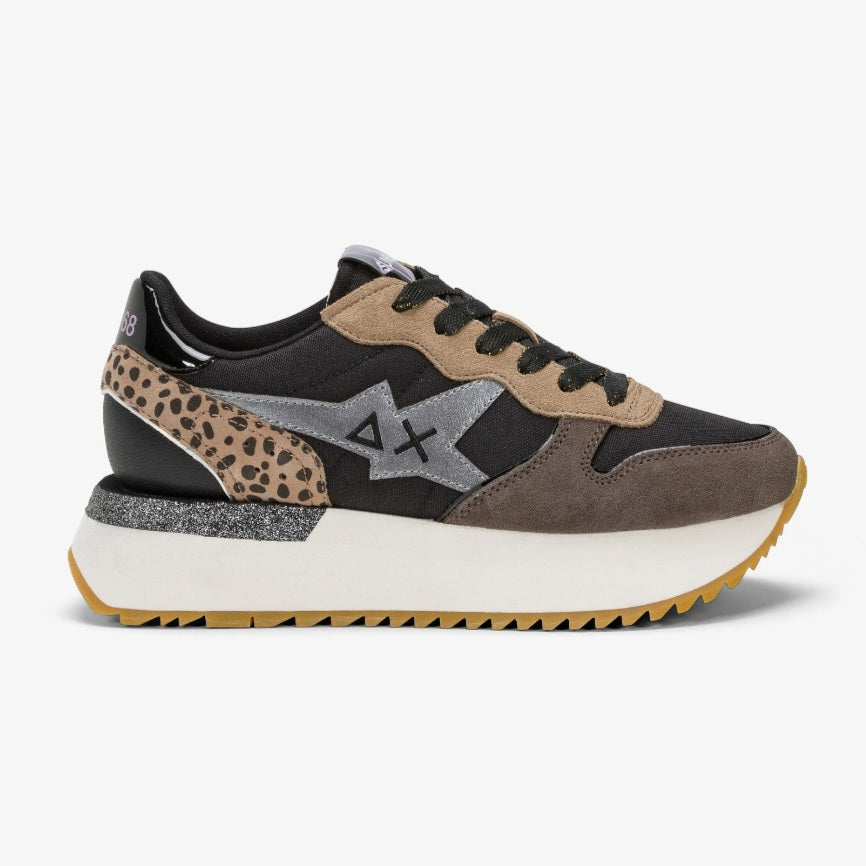 SNEAKERS SUN68 BIG STARGIRL MIX MATERIAL NERO