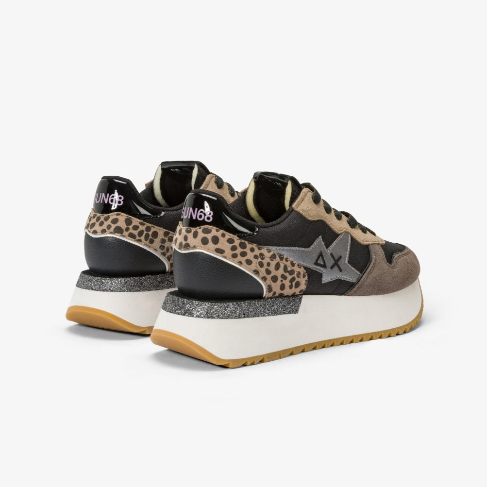SNEAKERS SUN68 BIG STARGIRL MIX MATERIAL NERO