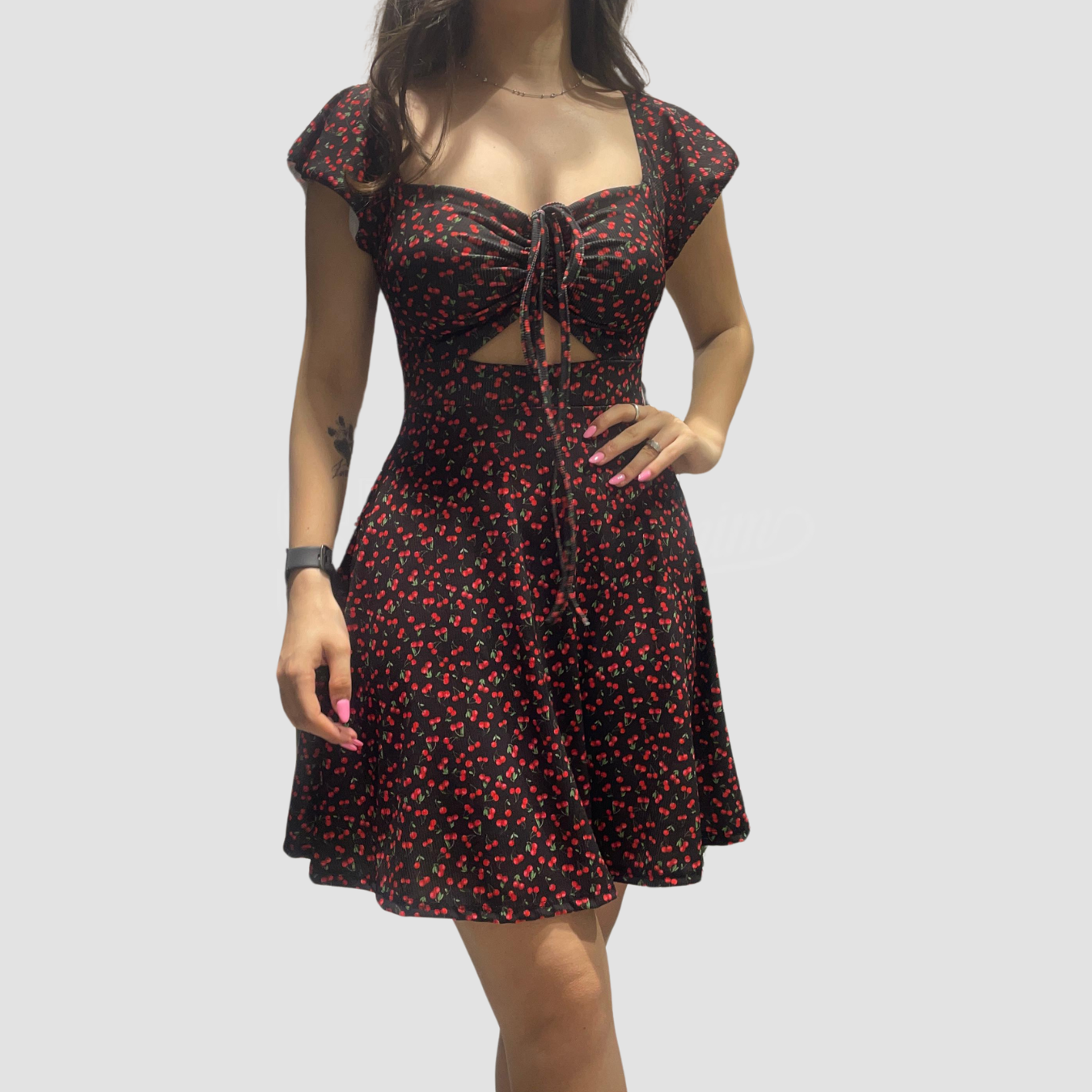 VESTITO MINI SCOLLO CUORE ALLACCIATO IN VITA APERTURA
