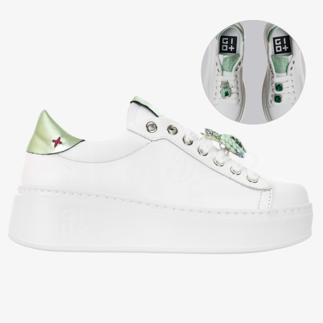 SCARPE GIOPIÙ COMBI WHITE VERDINO