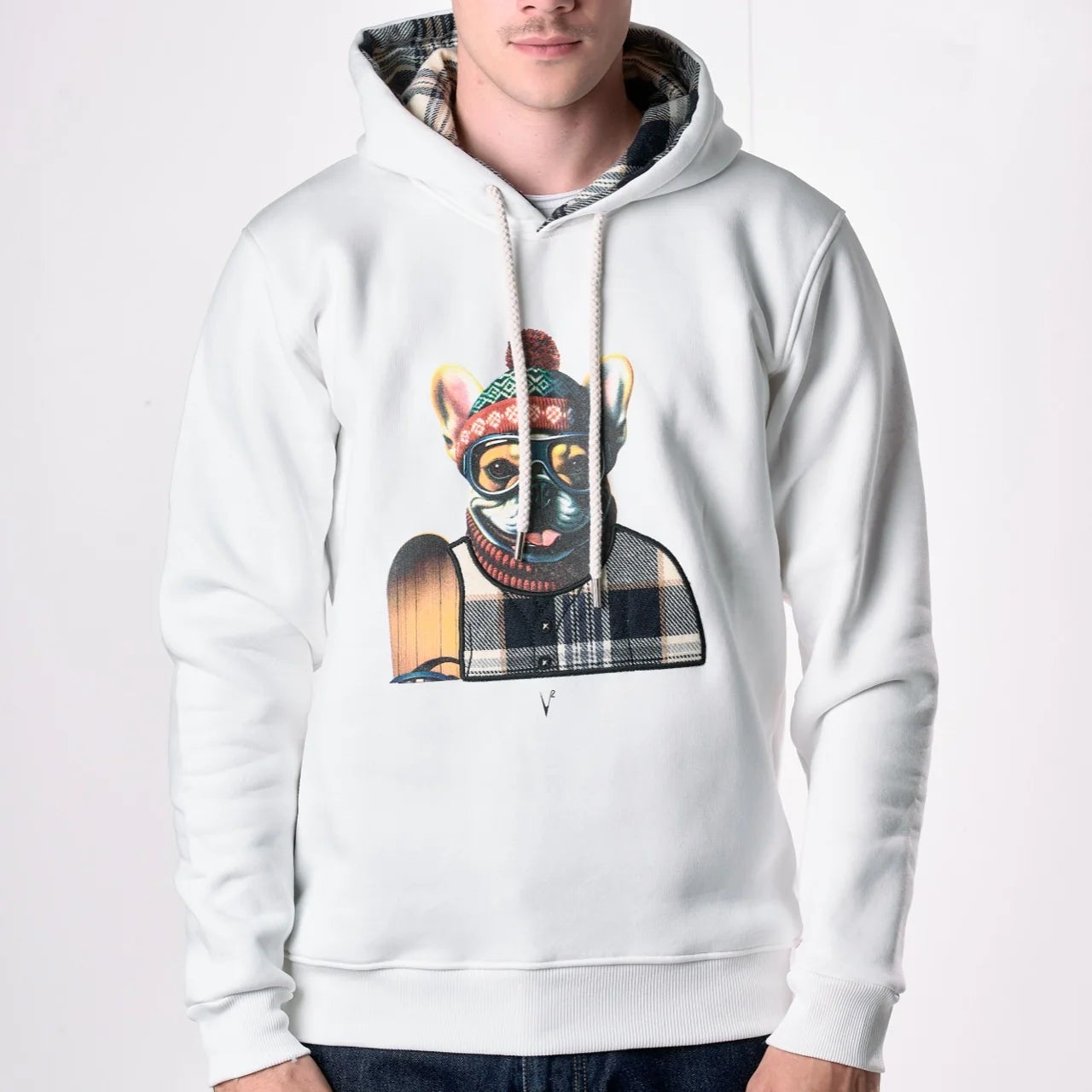 FELPA CAPPUCCIO V2 BRAND BULLDOG PANNA