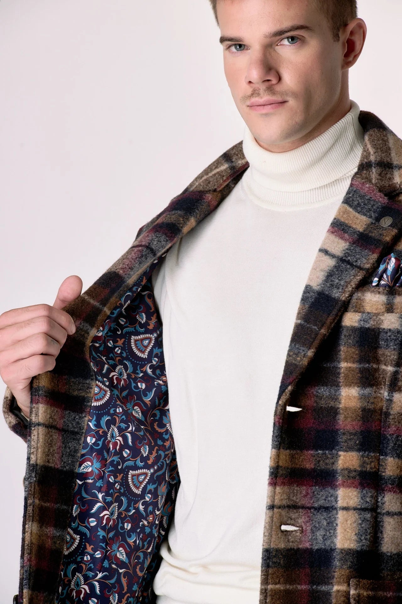 CAPPOTTO V2 BRAND SARTORIALE CHECK BLU