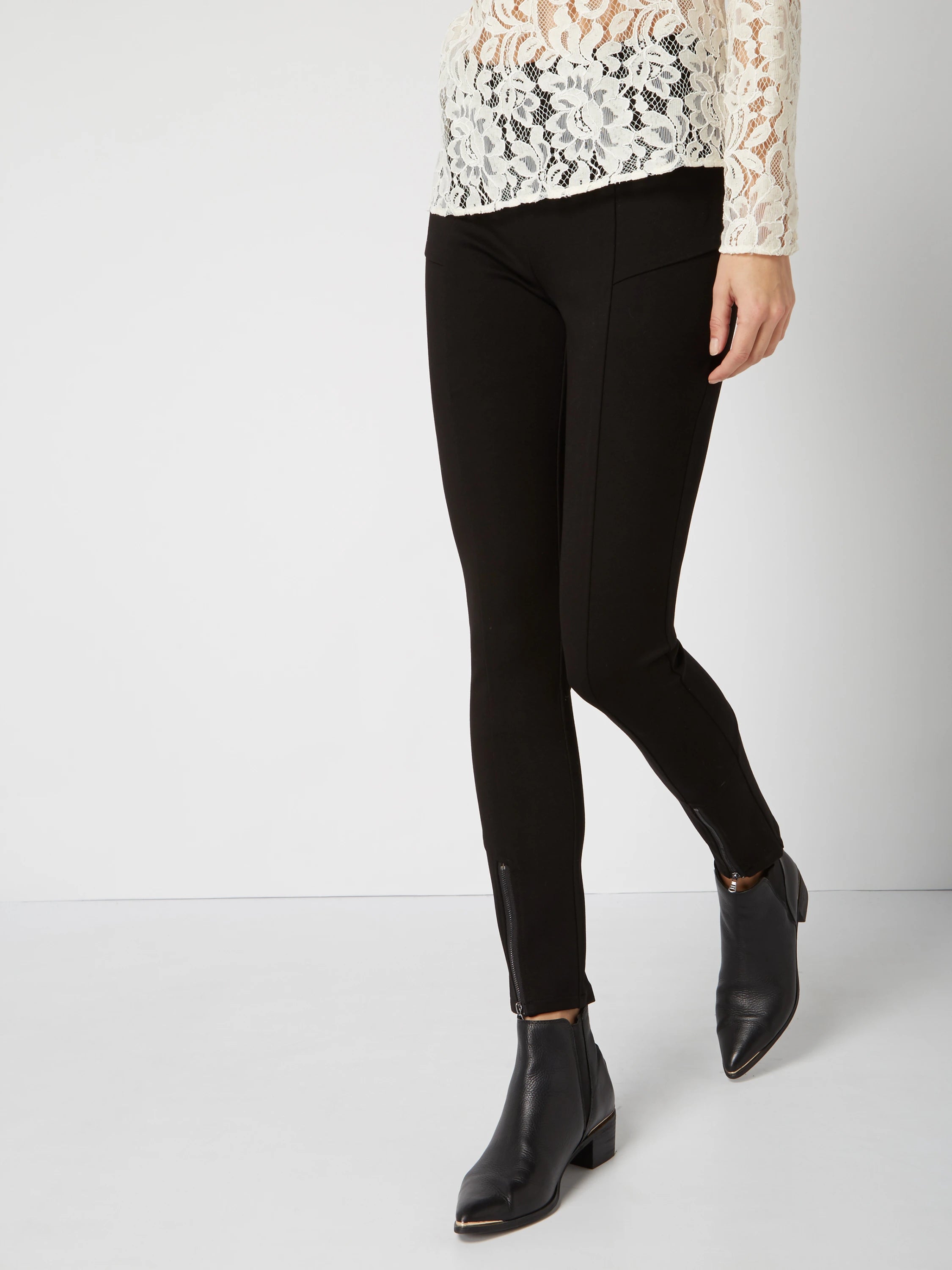 PANTALONE GINNY PUNTO MILANO FONDO ZIP