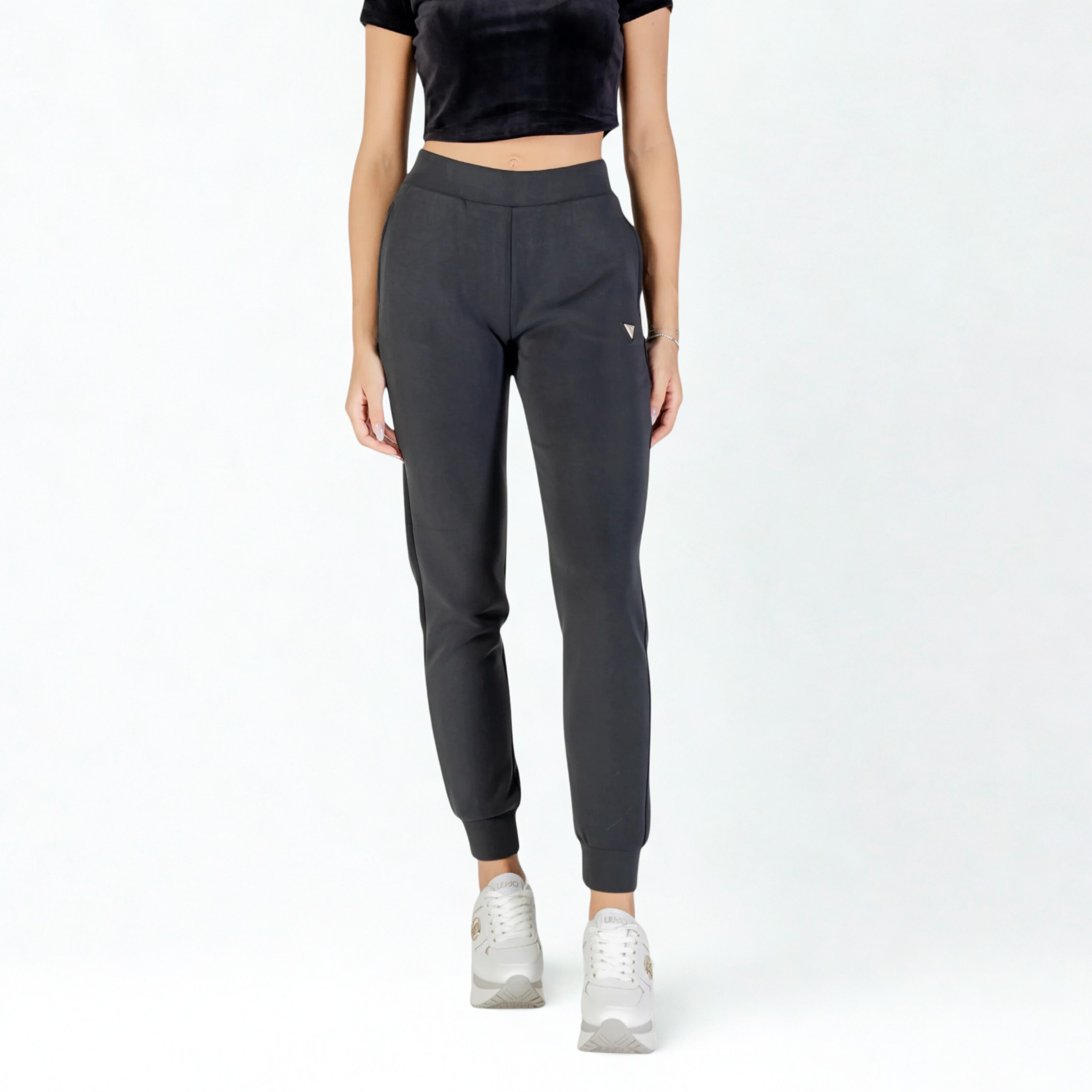 PANTALONE GUESS OLYMPE LONG CON POLSINO SUL FONDO