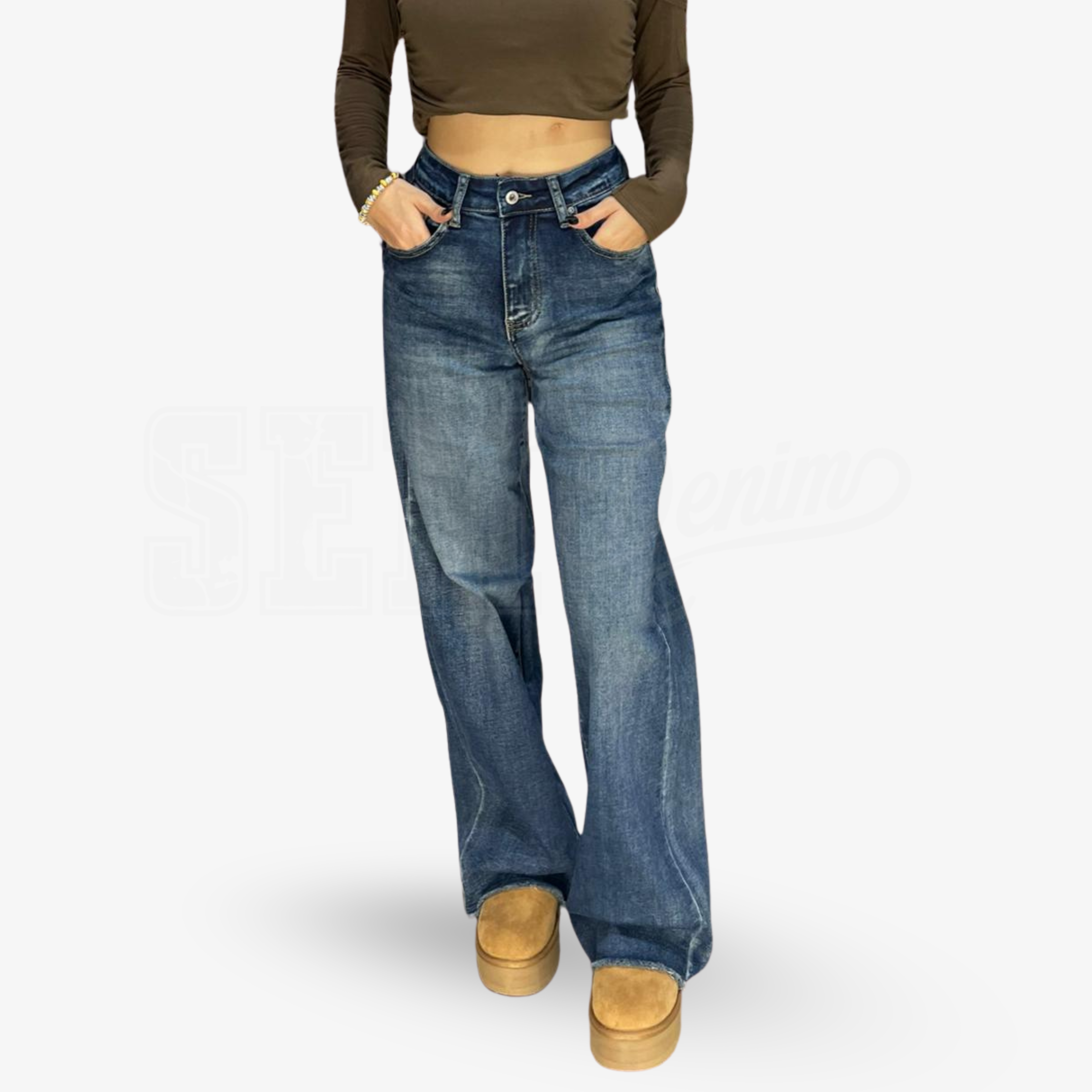 JEANS SEM ADELASIA WIDE LEG V.ALTA SHAPE UP F. TAGLIATO