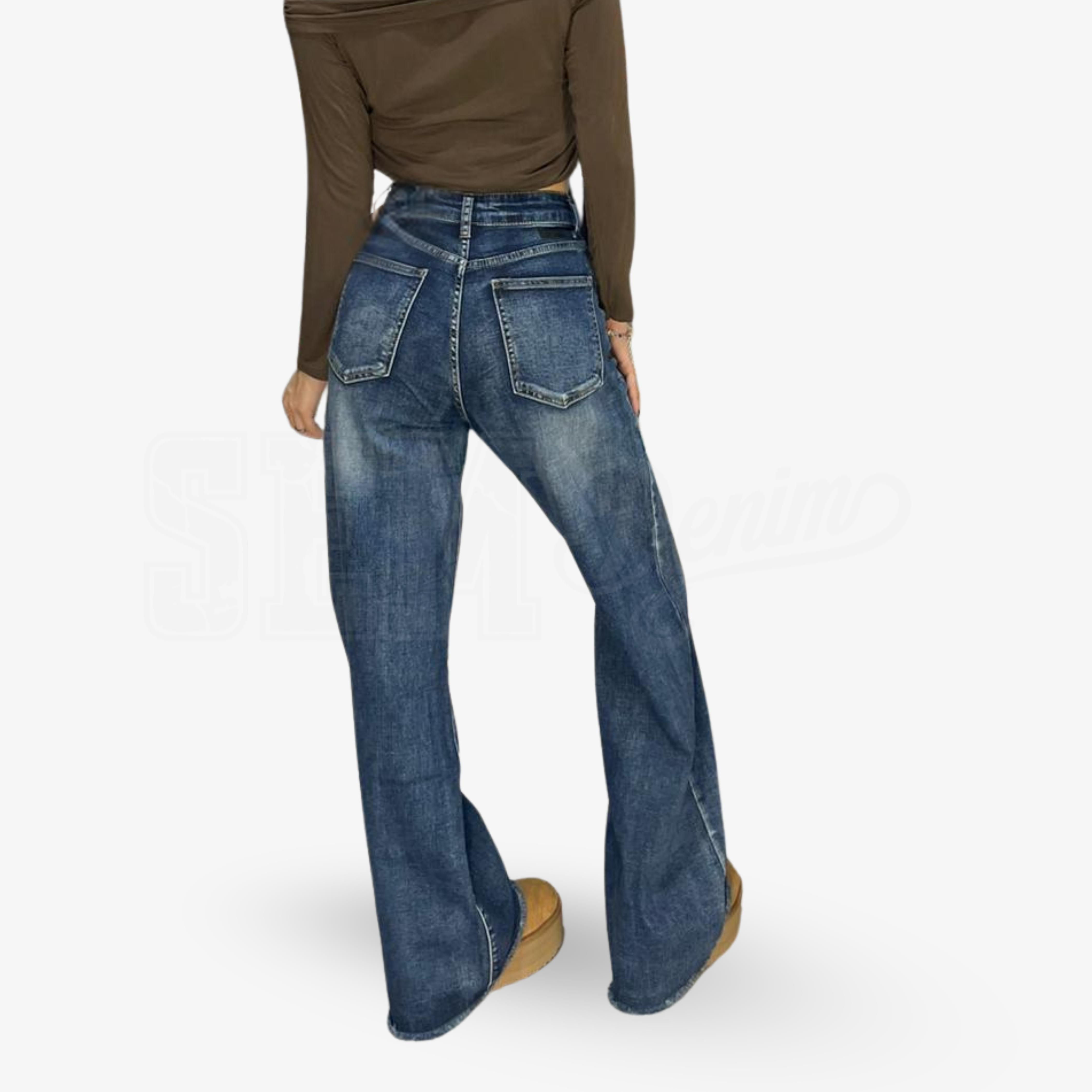 JEANS SEM ADELASIA WIDE LEG V.ALTA SHAPE UP F. TAGLIATO