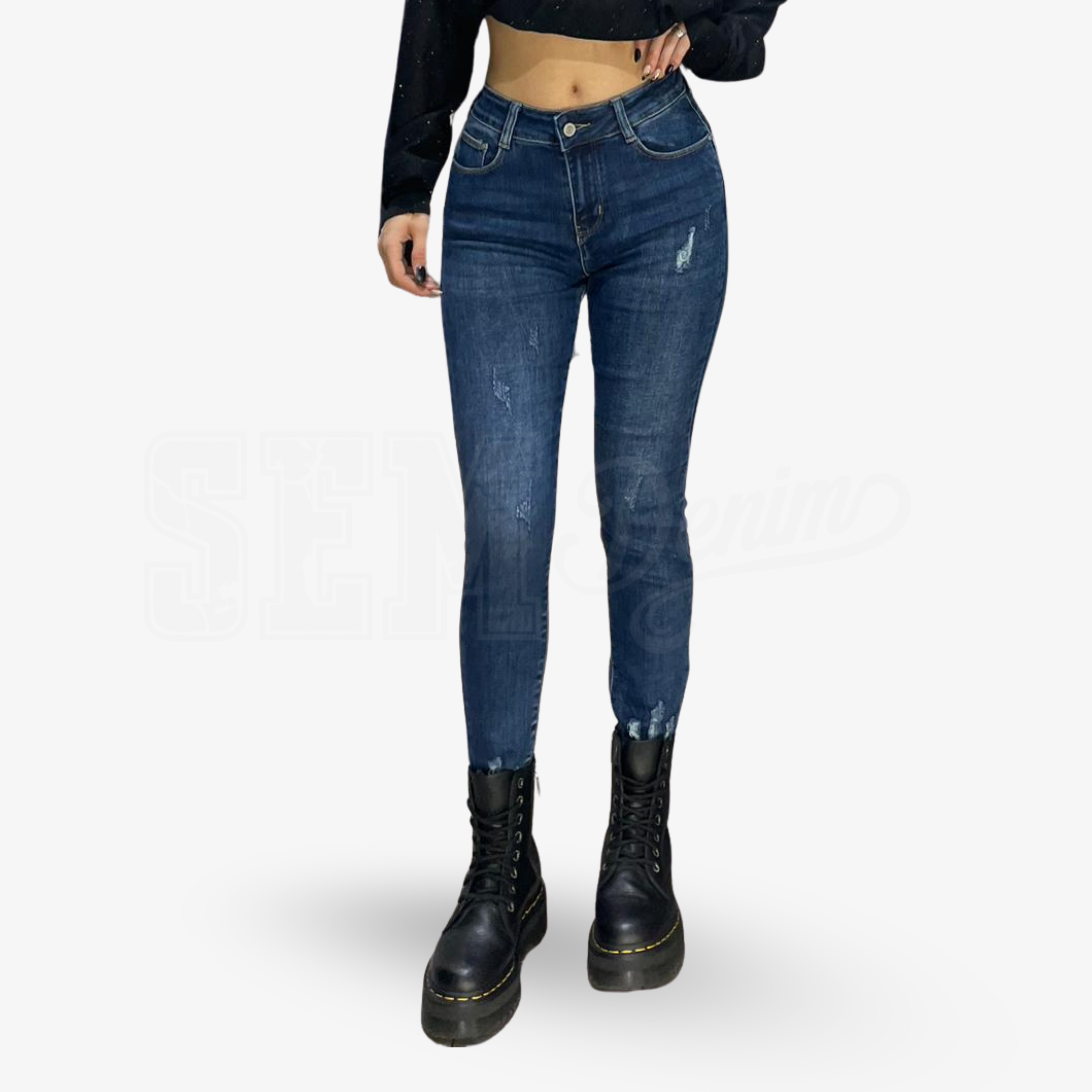 JEANS SEM ADRIANA SKINNY PUSH UP MICROROTTURE F. STRAPPATO