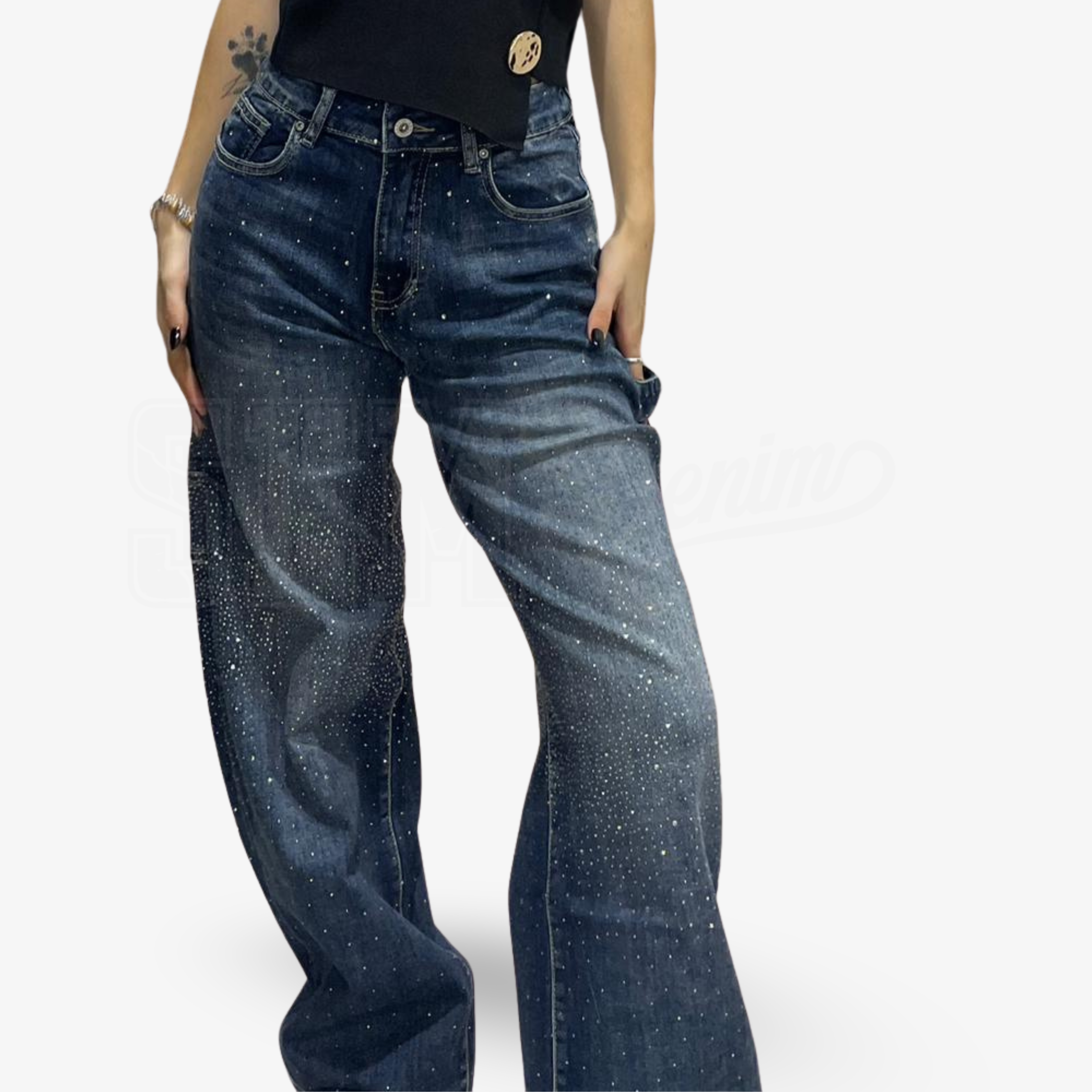 JEANS SEM AGOSTINA BALOON CARPENTER CENTER DIAMOND RAIN WASH