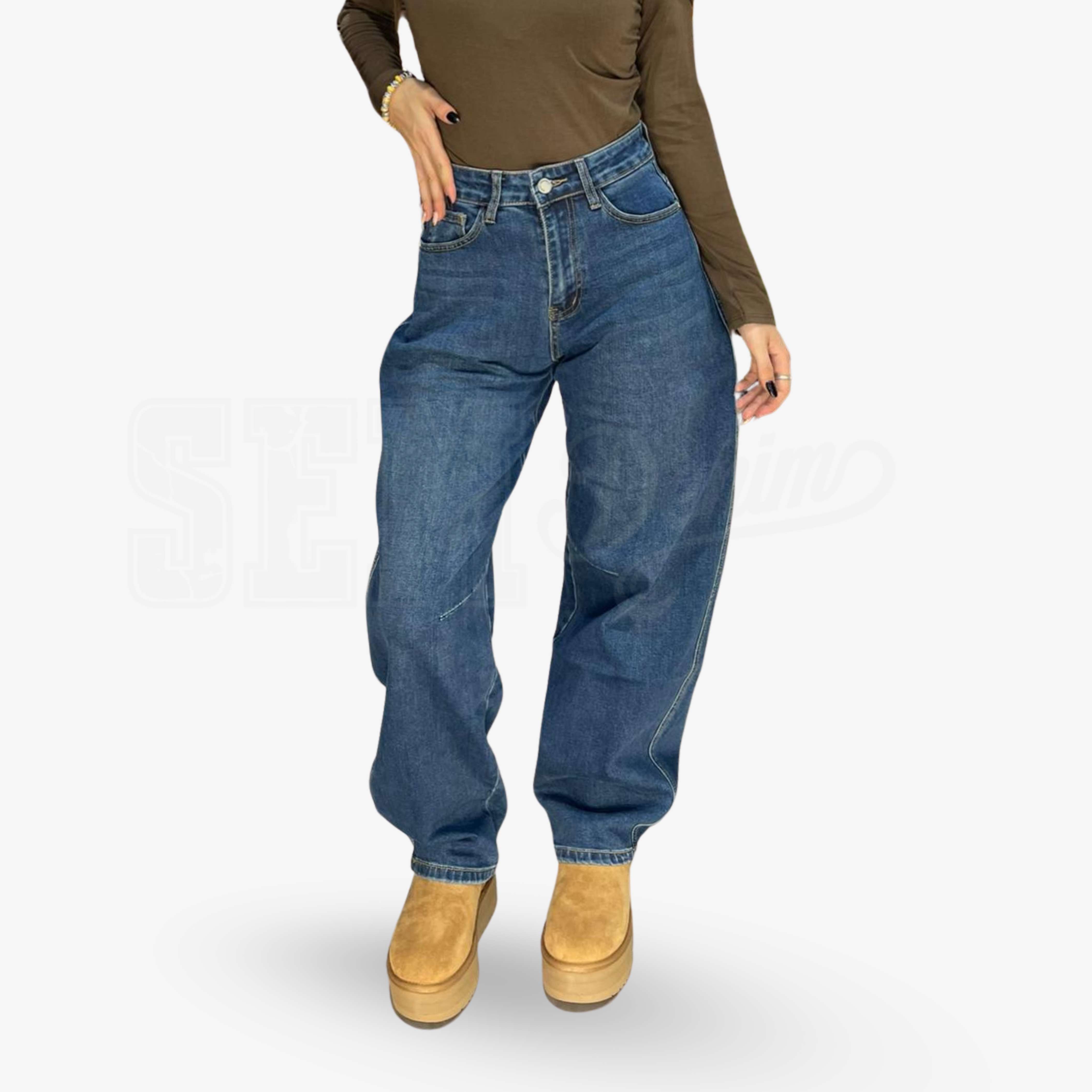 JEANS SEM ARIANNA BALOON V.ALTA CUCITURA