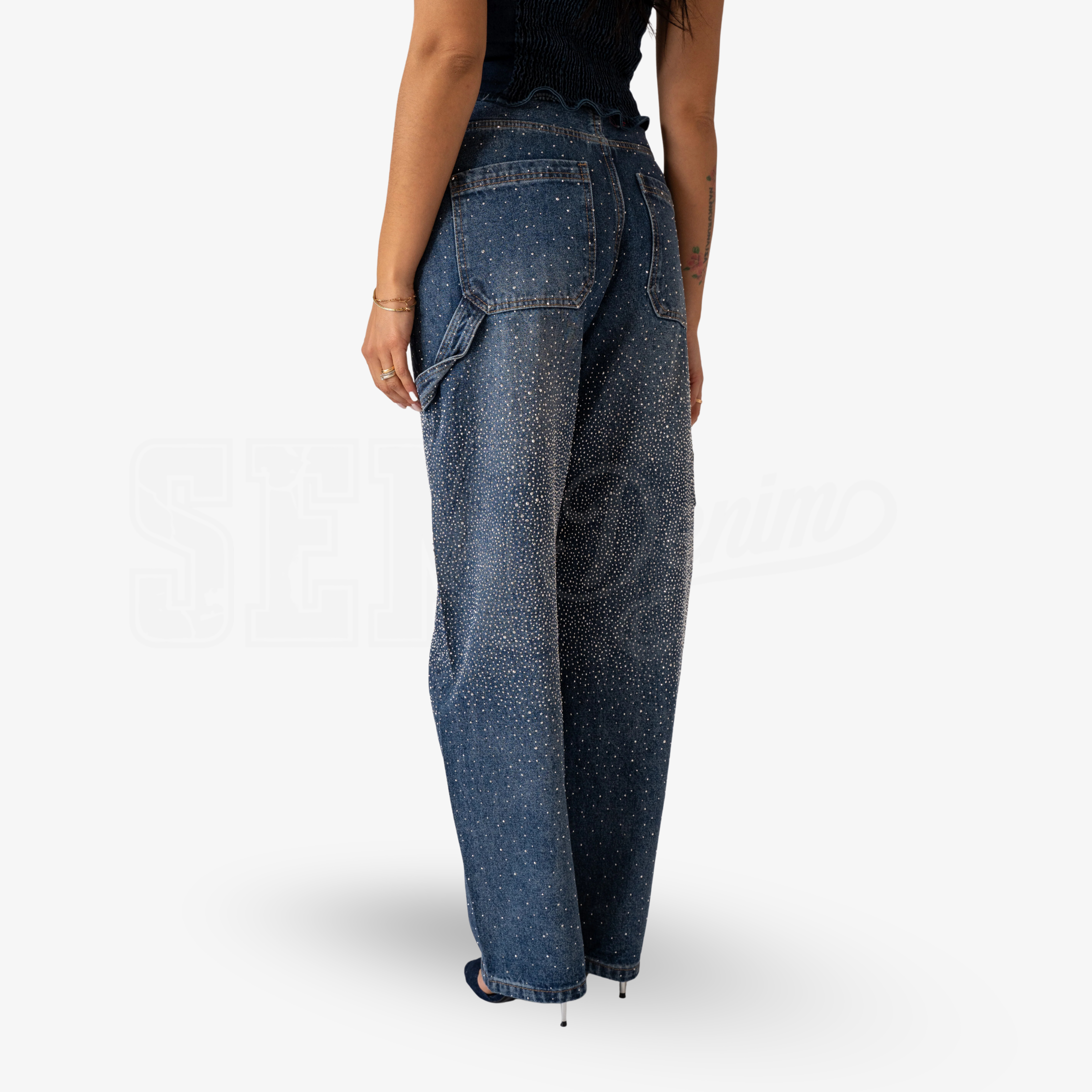 JEANS SEM AGOSTINA BALOON CARPENTER CENTER DIAMOND RAIN WASH