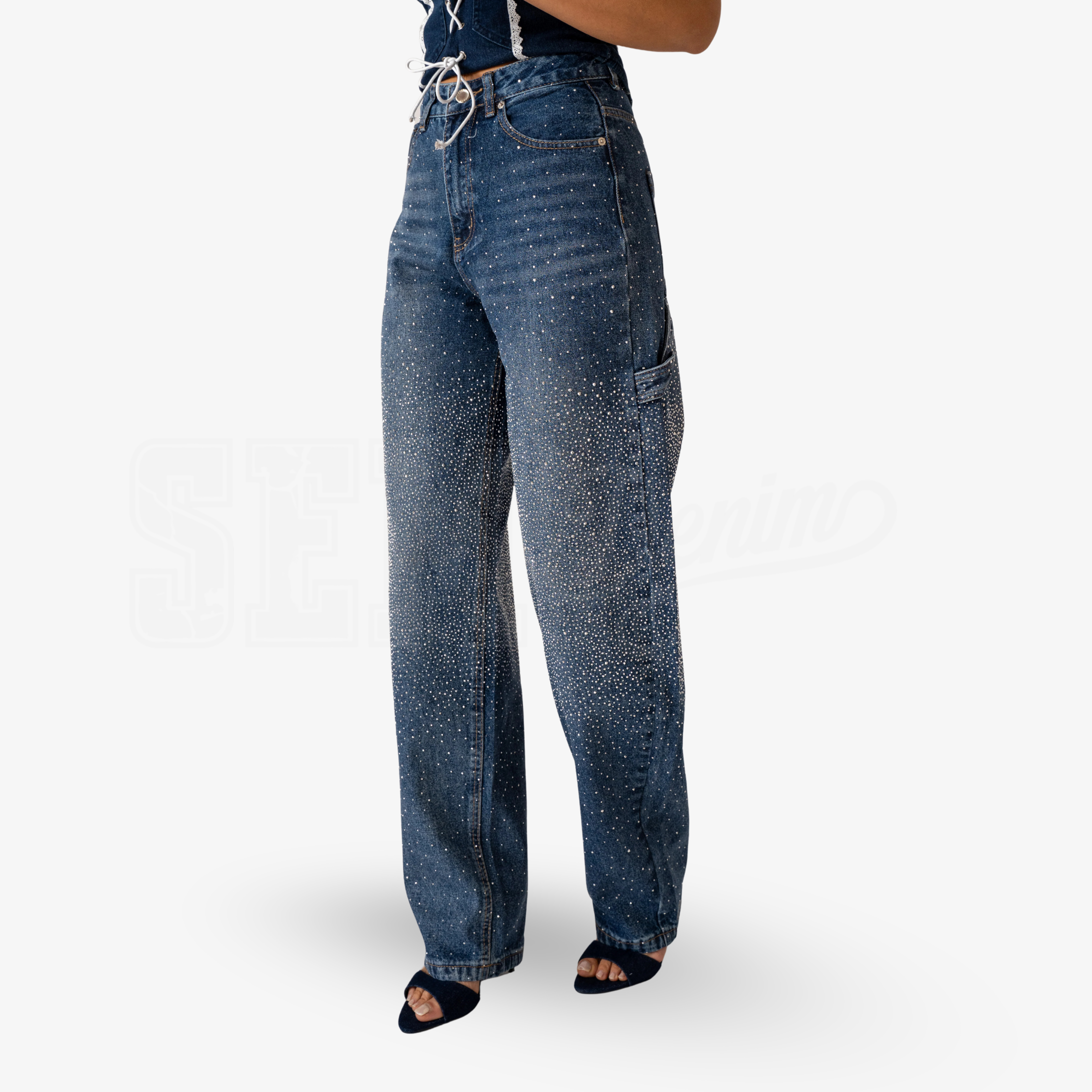 JEANS SEM AGOSTINA BALOON CARPENTER CENTER DIAMOND RAIN WASH