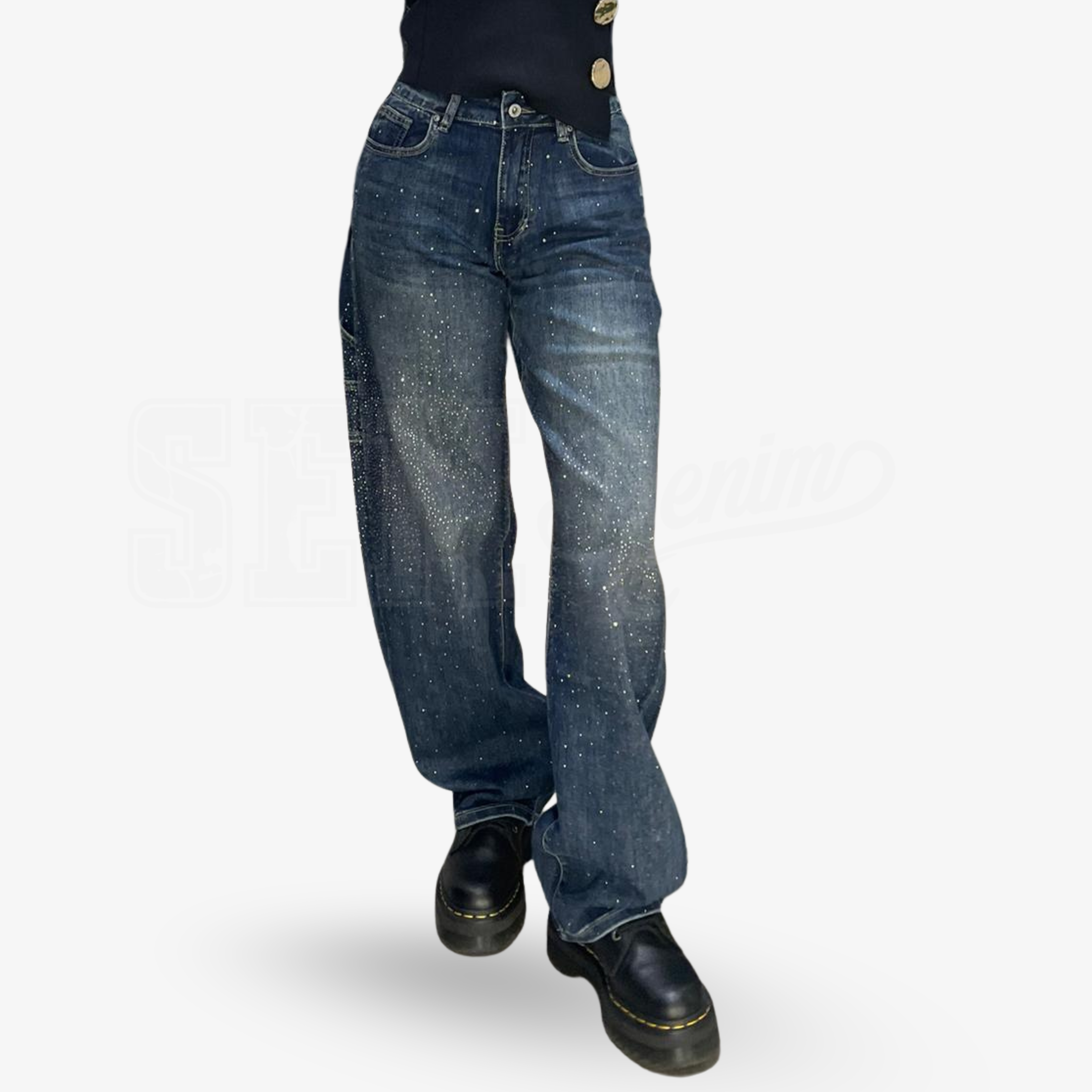 JEANS SEM AGOSTINA BALOON CARPENTER CENTER DIAMOND RAIN WASH