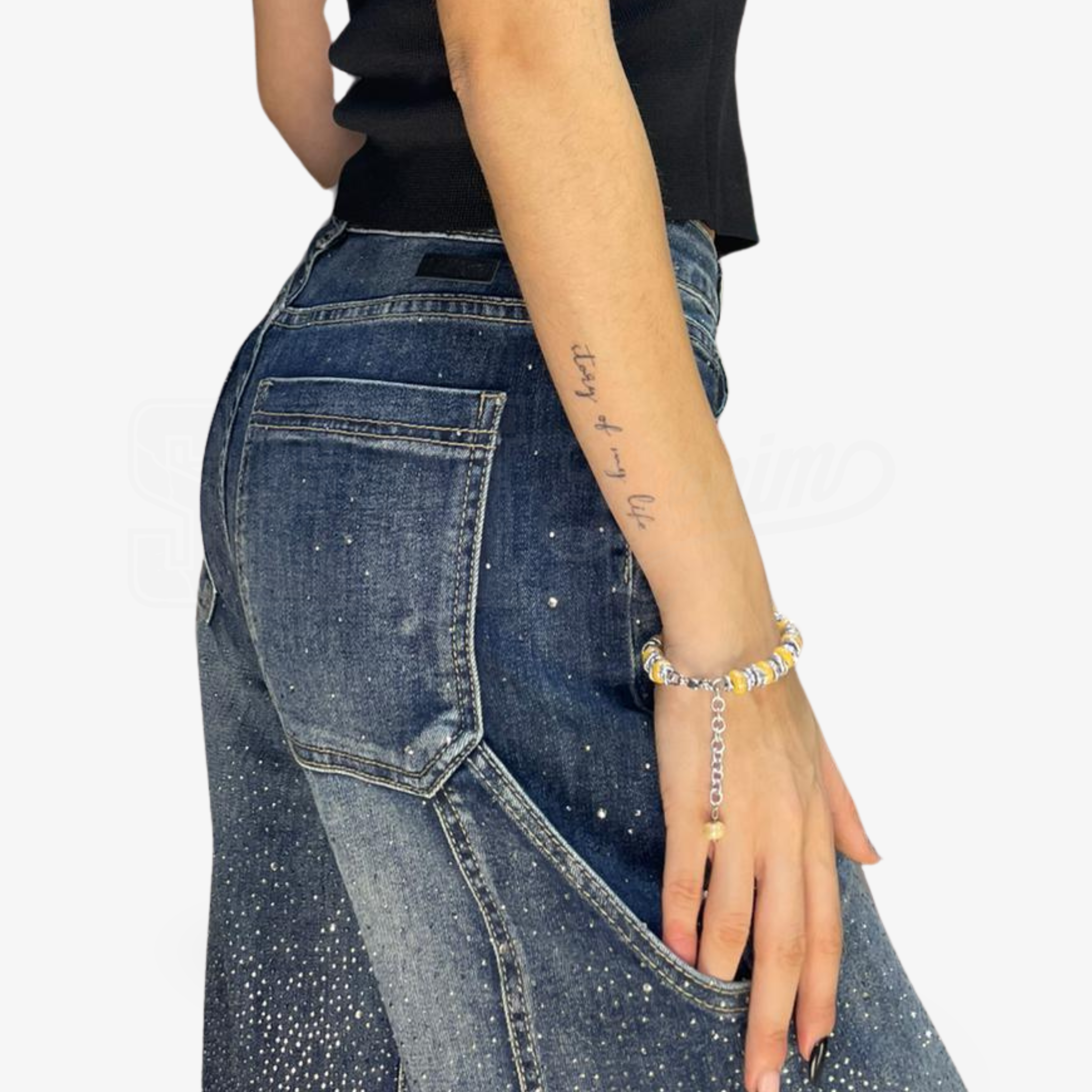 JEANS SEM AGOSTINA BALOON CARPENTER CENTER DIAMOND RAIN WASH