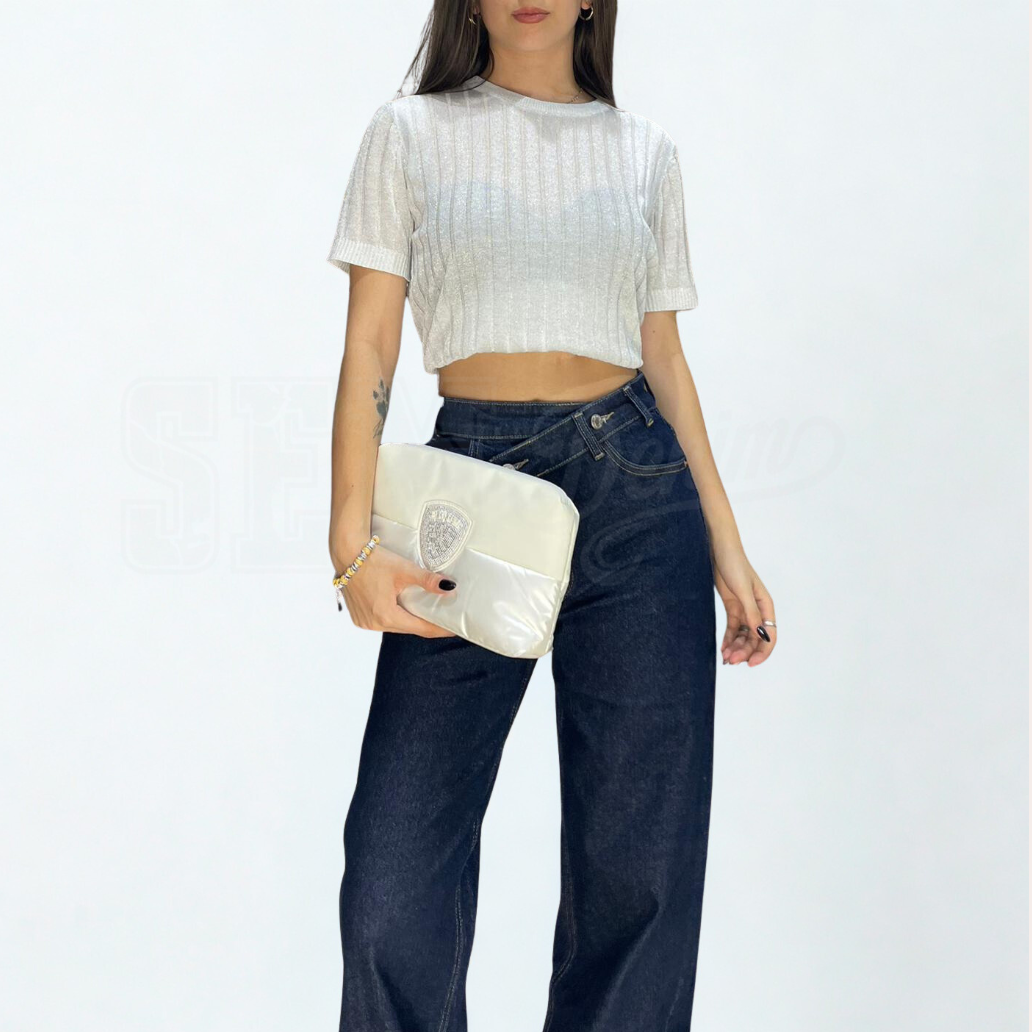 JEANS SEM CATIA WIDE FIT CHIUSURA STORTA V.ALTA LAV. SCURO