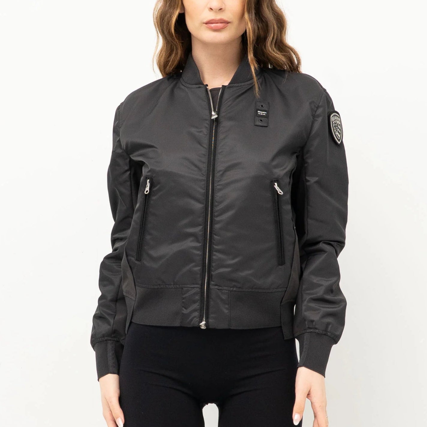 GIUBBINO BLAUER LAURIE BOMBER CROP OVER SFODERATO