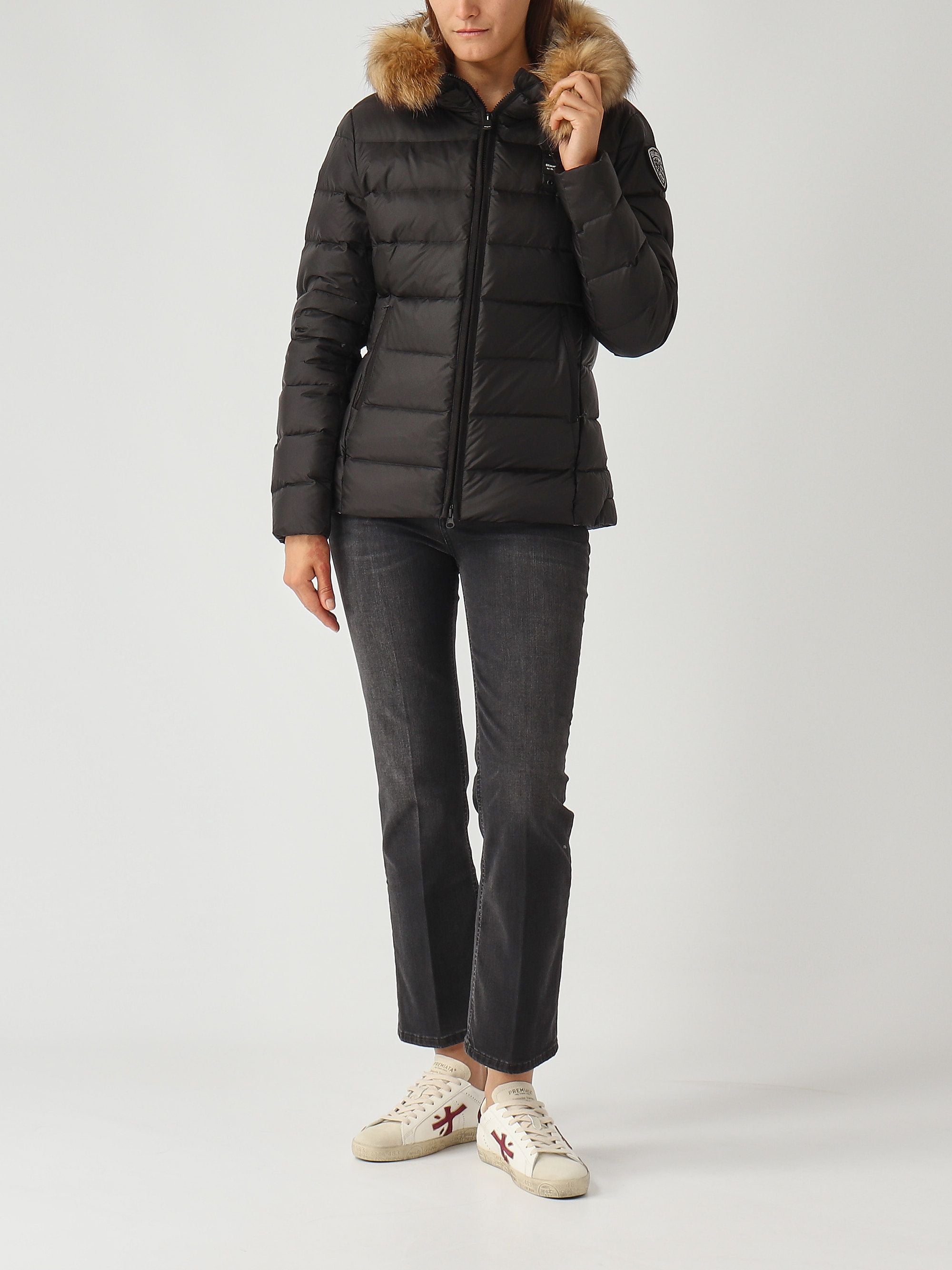 PIUMINO BLAUER ARCADIA TRAMA DRITTO CON PELO INT. PIUMA